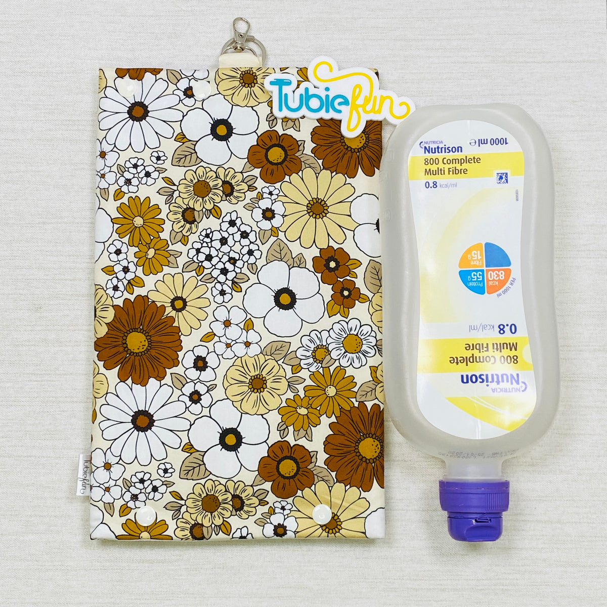 Insulated Milk Bag Suitable for 1L Flocare and 500ml Flexitainers - Cream Flowers