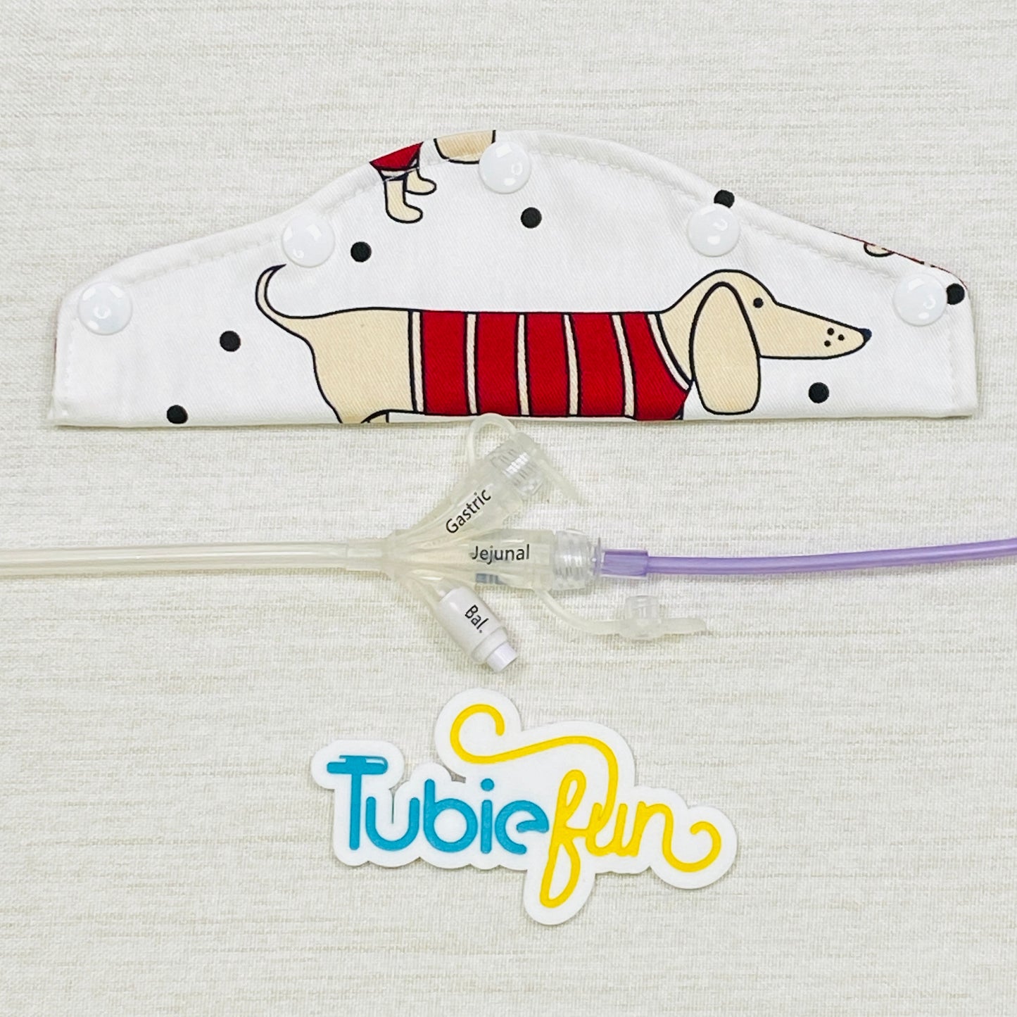 Large Feeding Tube Connection Cover - Sausage Dogs