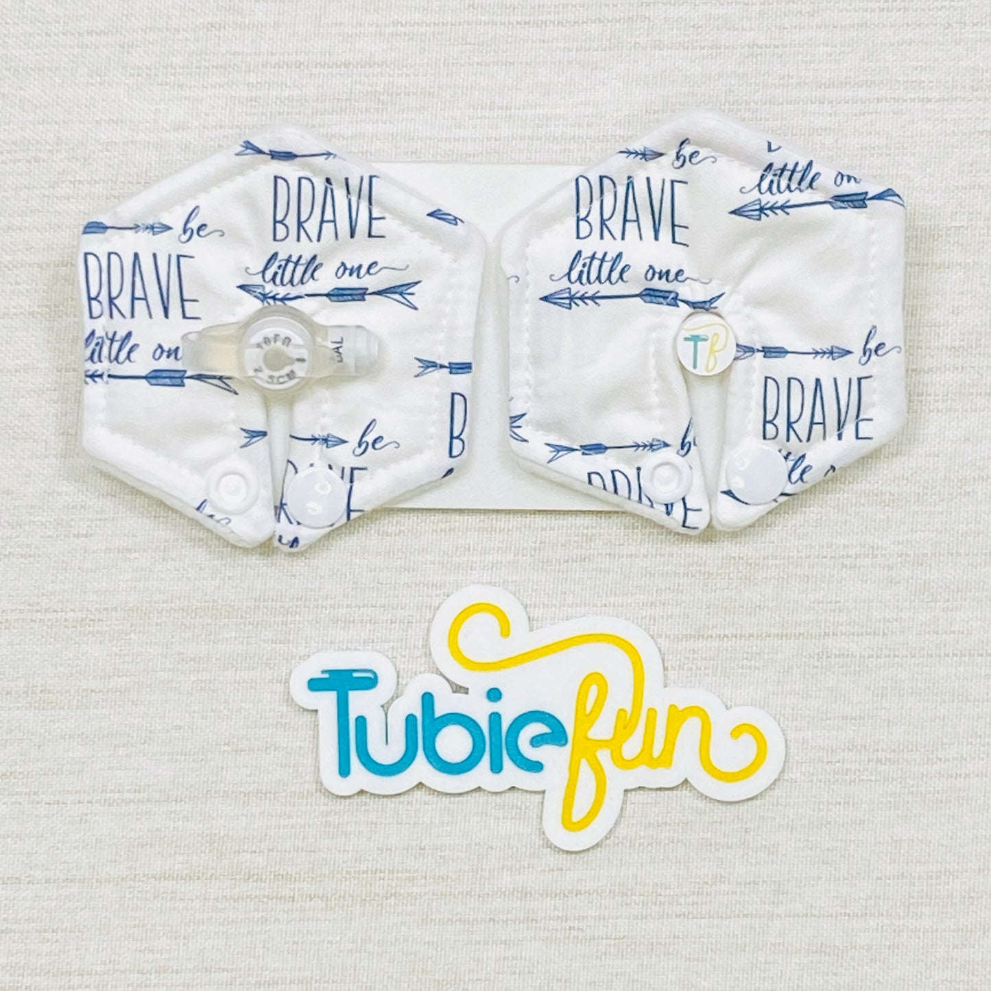 Hexagon G-Tube Button Pad Cover - Be Brave Little One