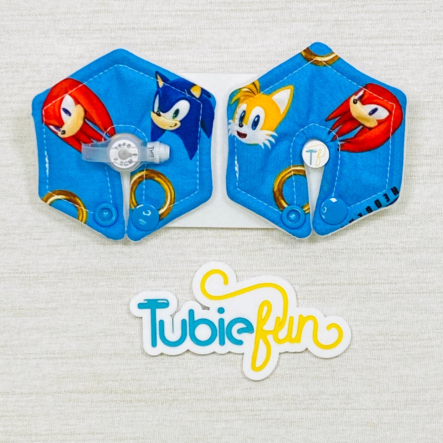 Hexagon G-Tube Button Pad Cover - Hedgehog Friends