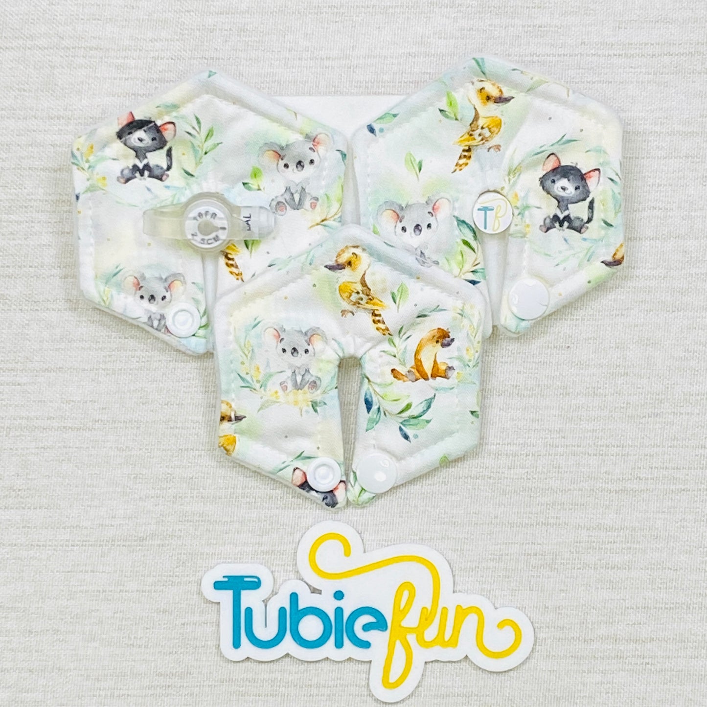 Hexagon G-Tube Button Pad Cover - Aussie Animals