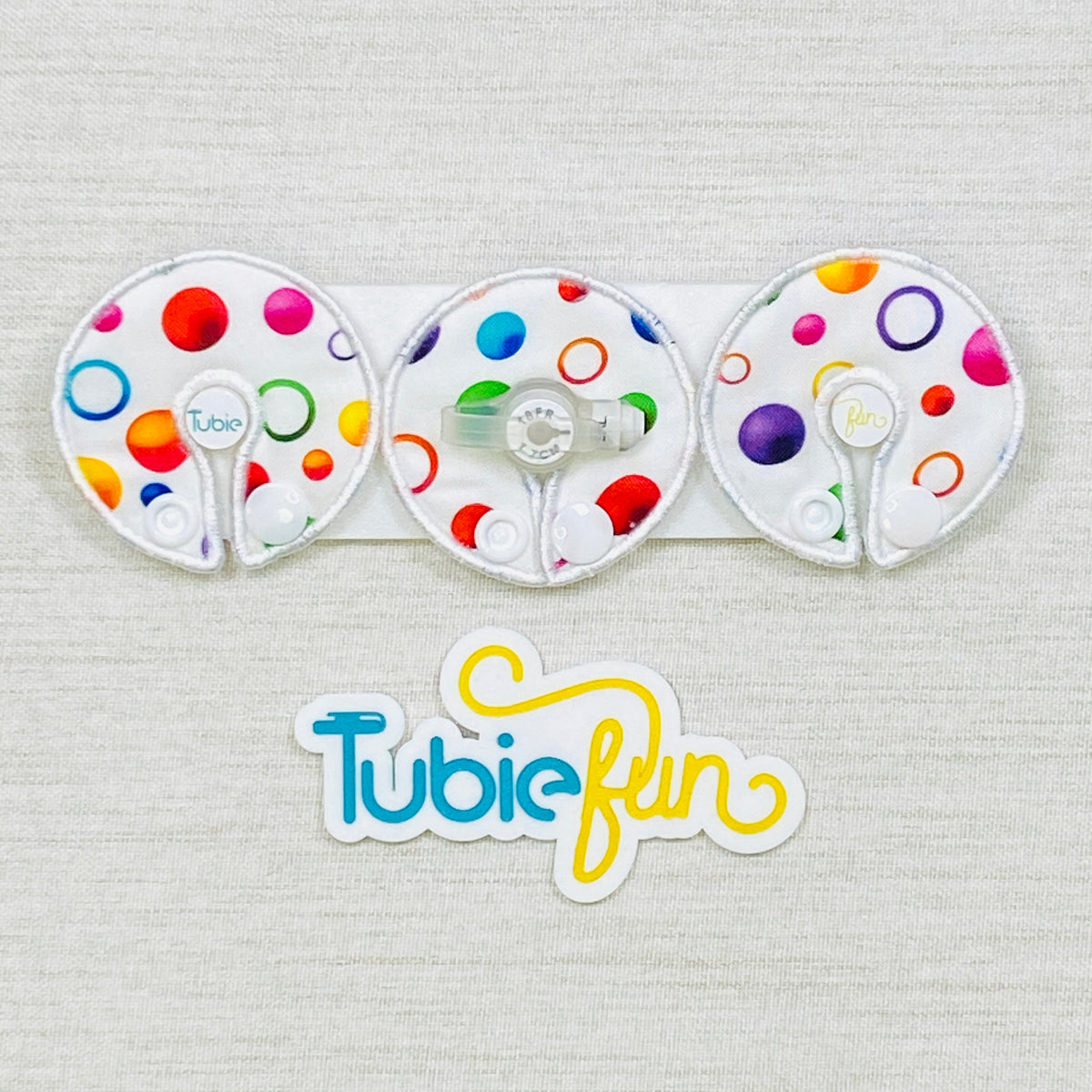 G-Tube Button Pad Cover - Coloured Dots