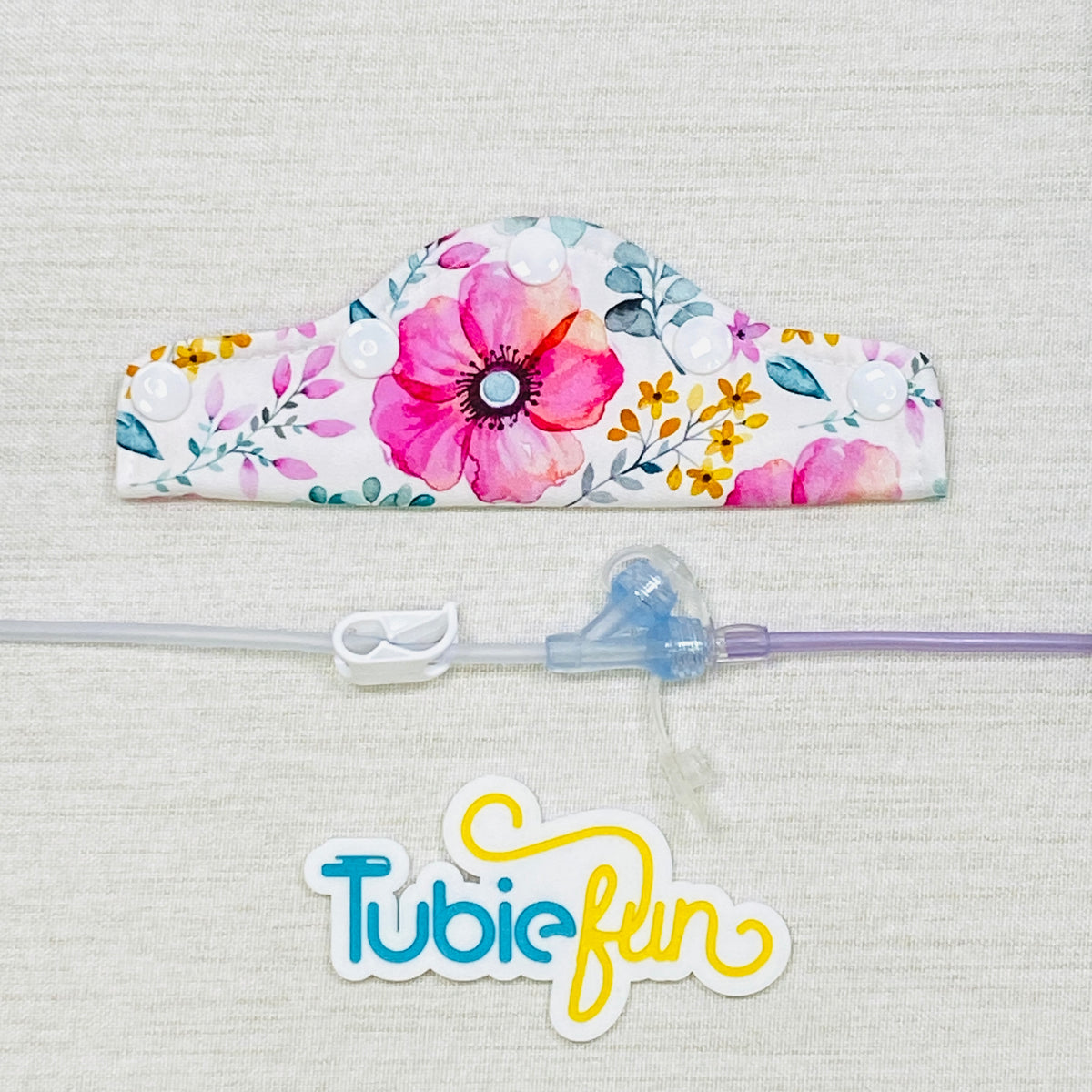 Feeding Tube Connection Cover - Pink Flowers