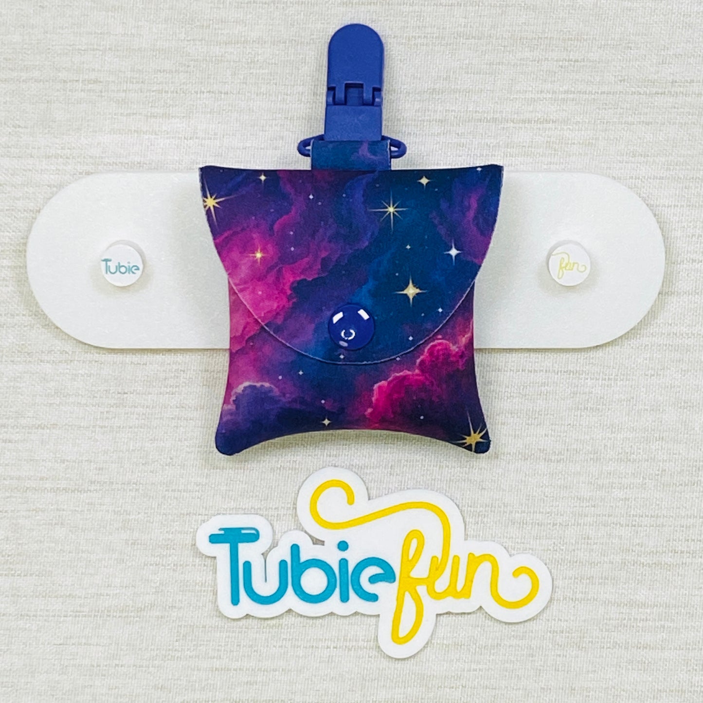 Neoprene Tubing Pouch - Stars on Purple Sky