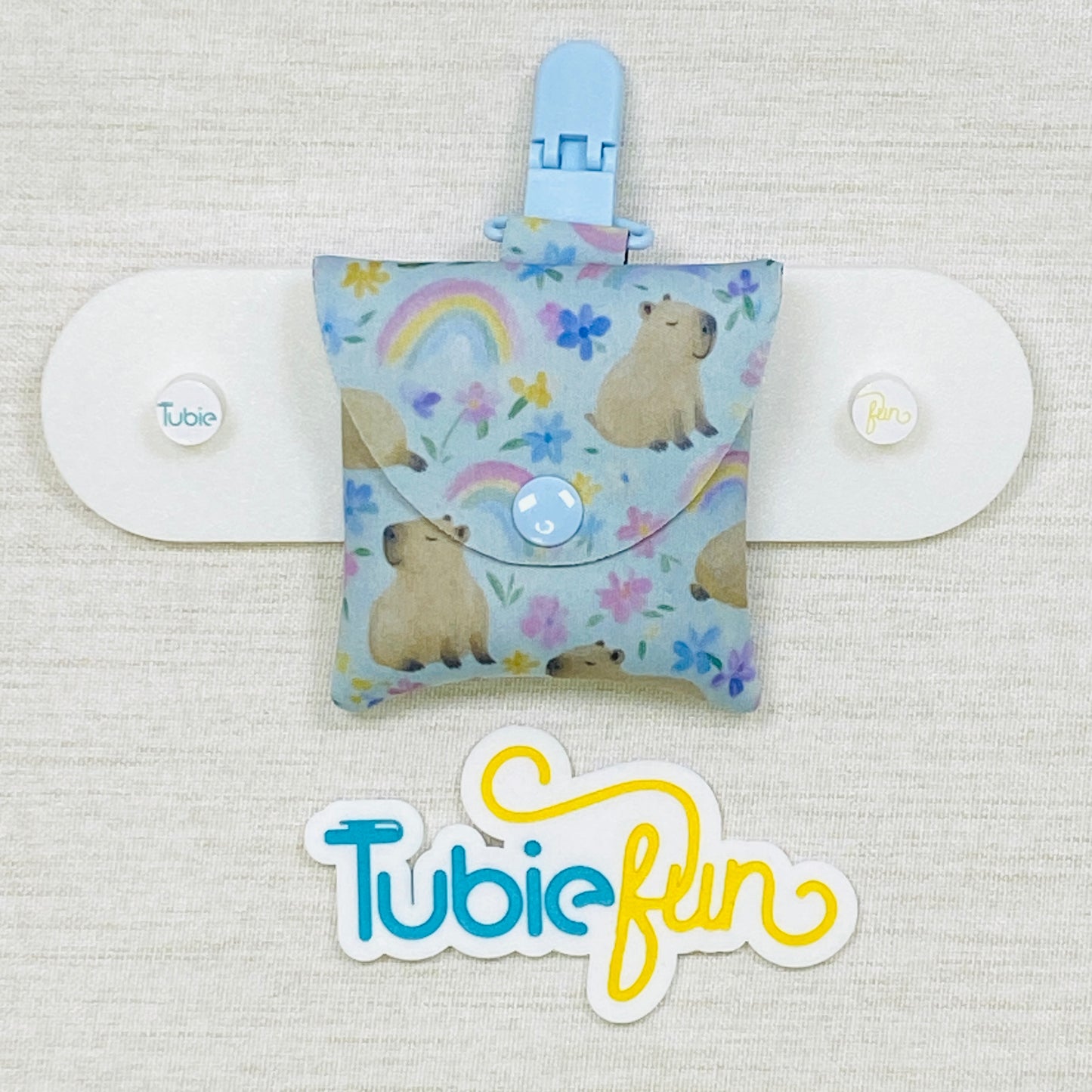 Neoprene Tubing Pouch - Capybara and Rainbows