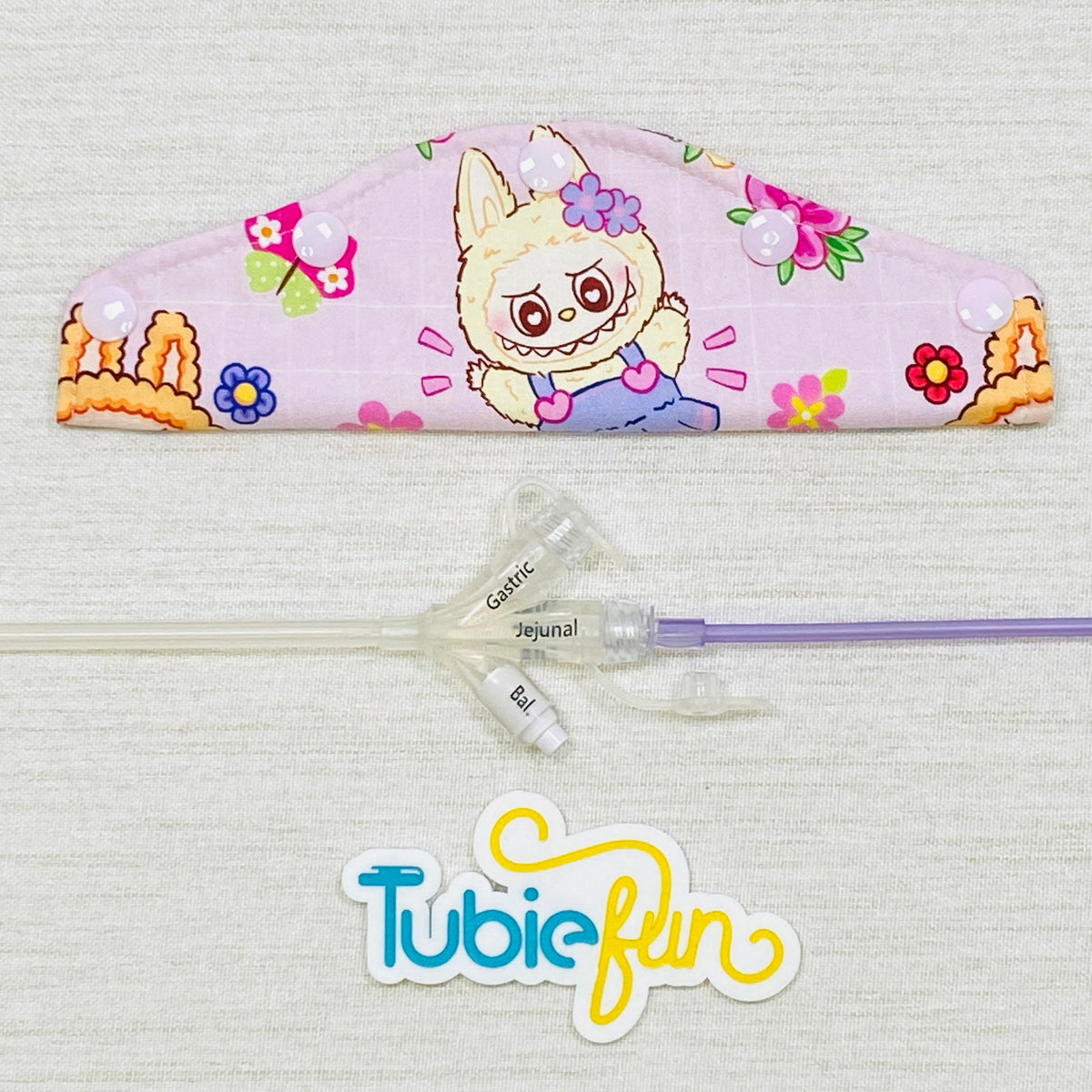 Large Feeding Tube Connection Cover - Toothy Monsters