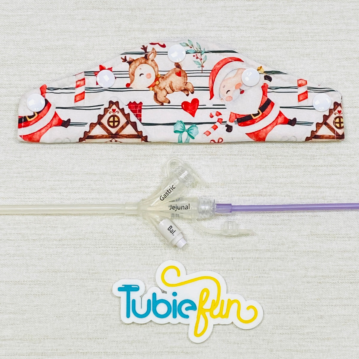 Large Feeding Tube Connection Cover - Cosy Christmas