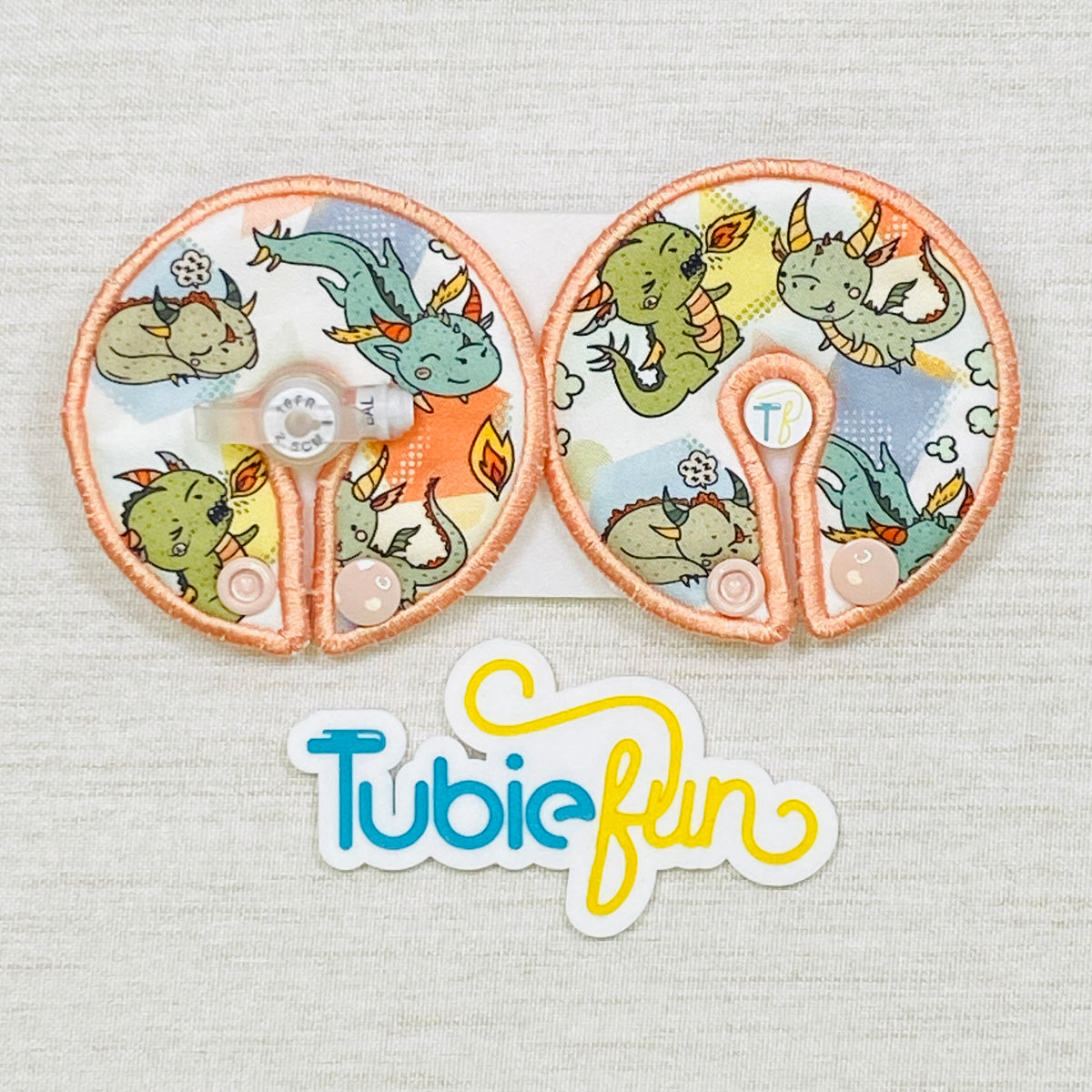 Button Pad Cover Large - Cute Dragons