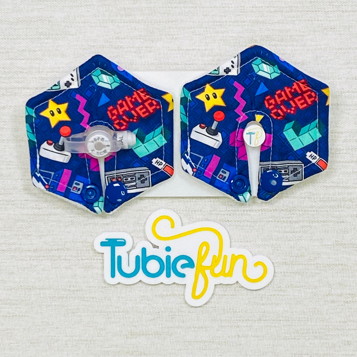 Hexagon G-Tube Button Pad Cover - Game Over