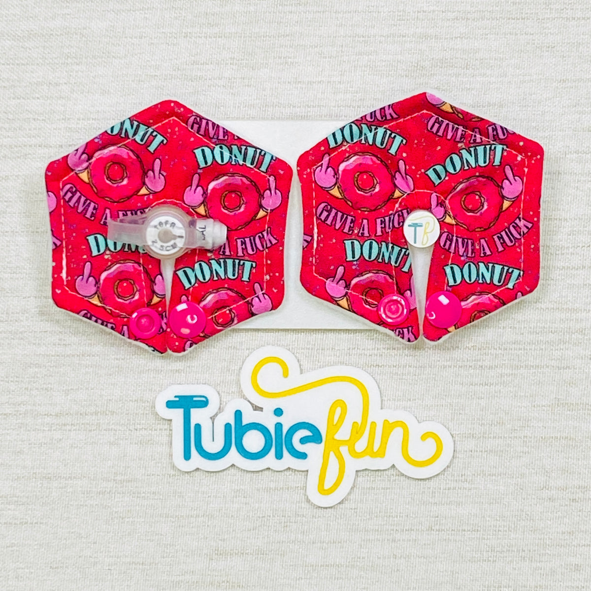 Hexagon G-Tube Button Pad Cover - Donut Fingers
