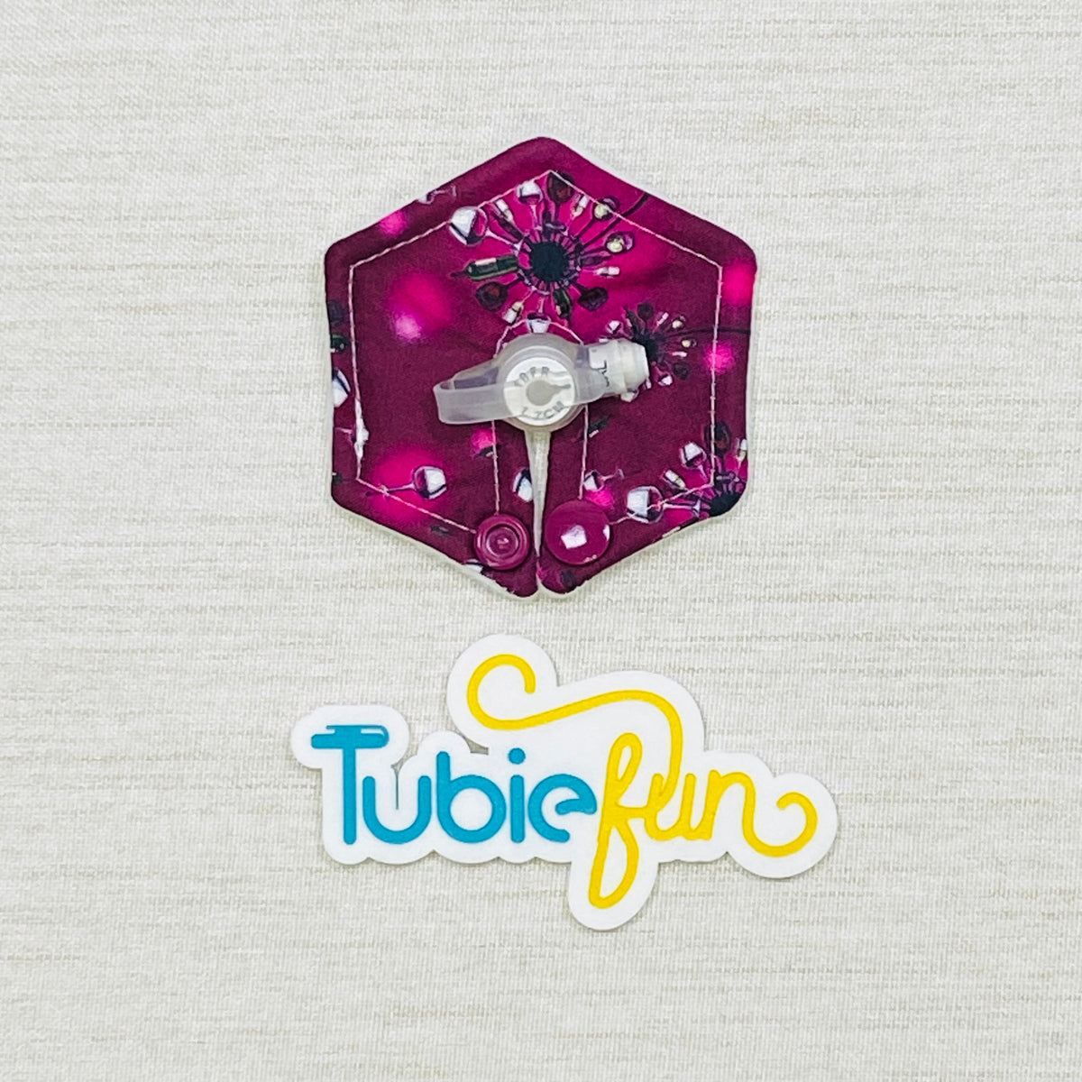 Hexagon G-Tube Button Pad Cover - Wine Wishes