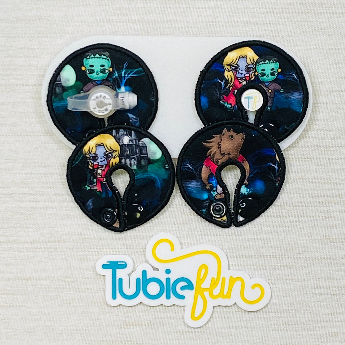 G-Tube Button Pad Cover - Monster Mash