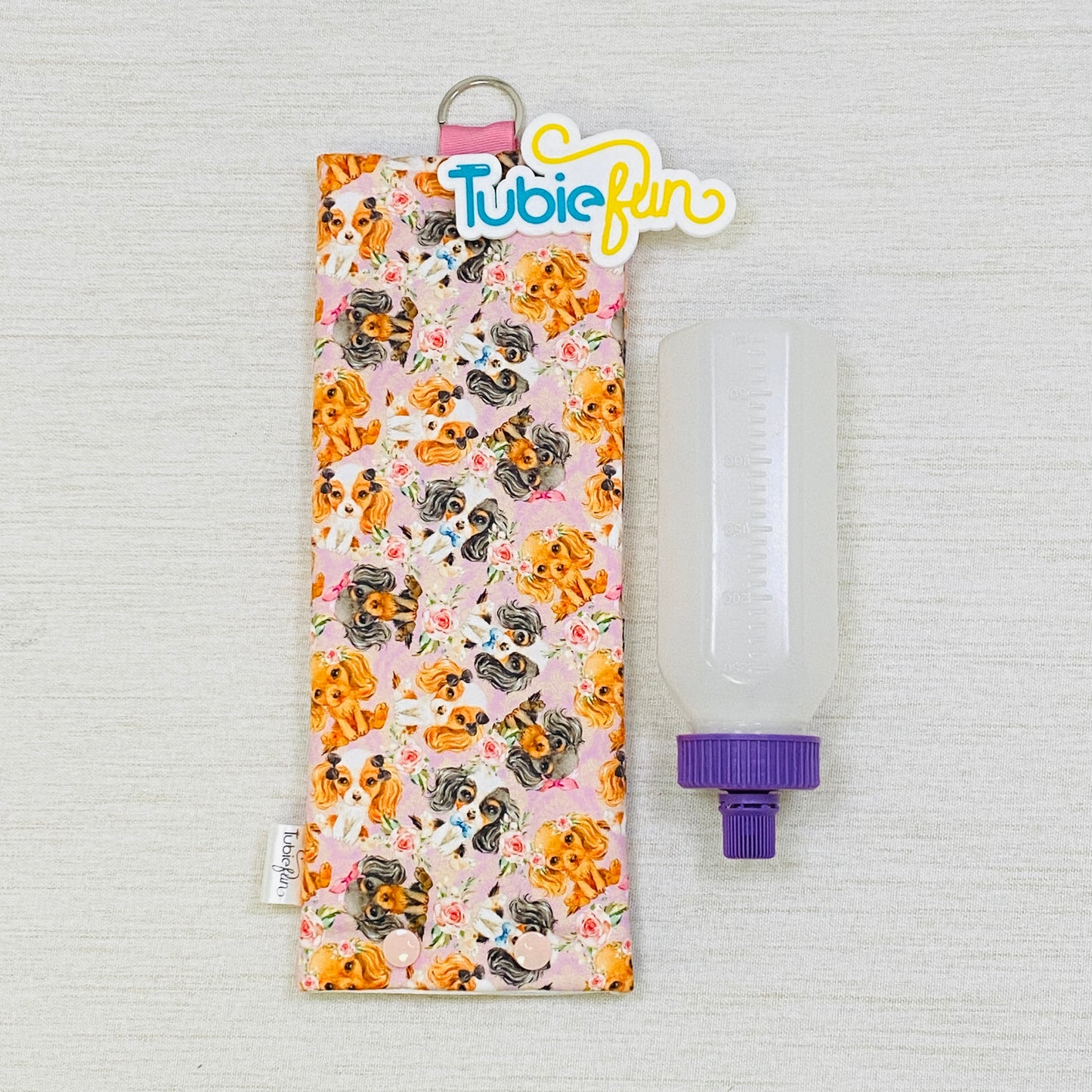 Insulated Milk Bag Suitable for 250ml Bottle in - Dogs on Pink