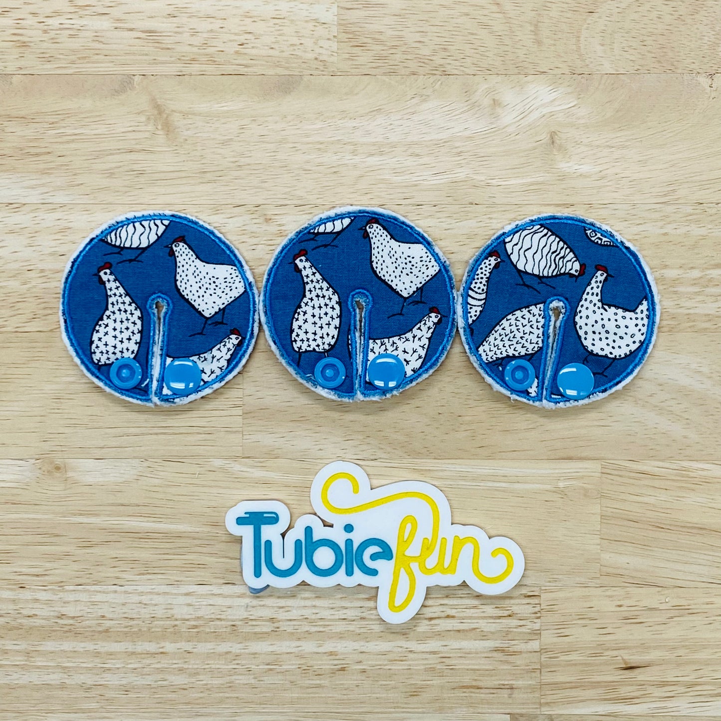 Chait Button Pad Covers - Chickens