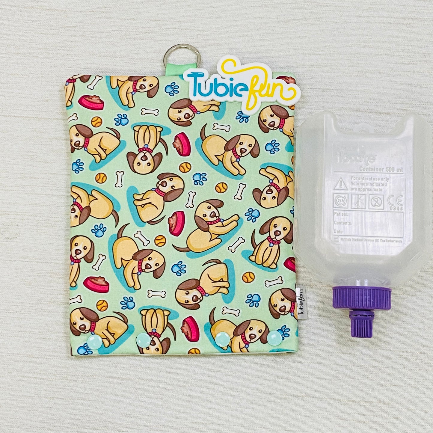 Insulated Milk Bag Suitable for 500ml Flocare Bottle in - Dogs on Mint