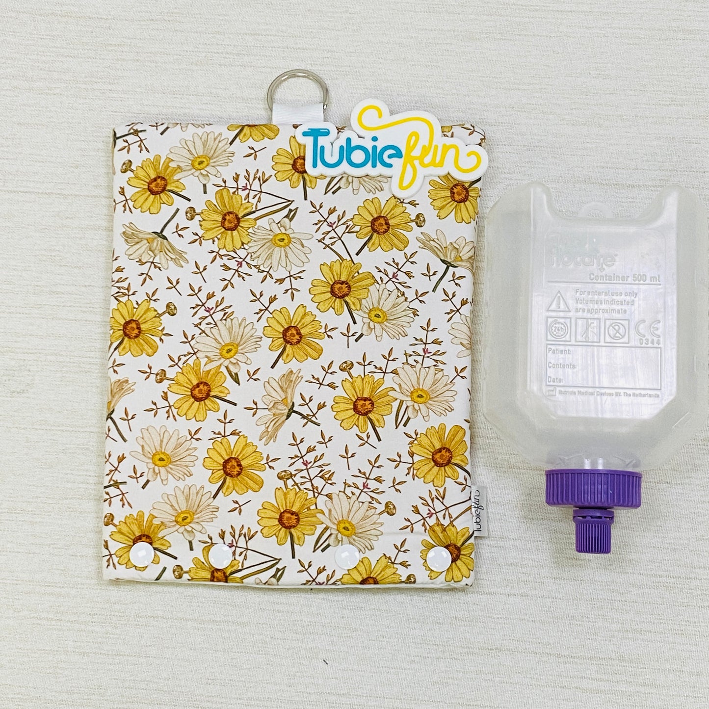 Insulated Milk Bag Suitable for 500ml Flocare Bottle in - Tan Flowers