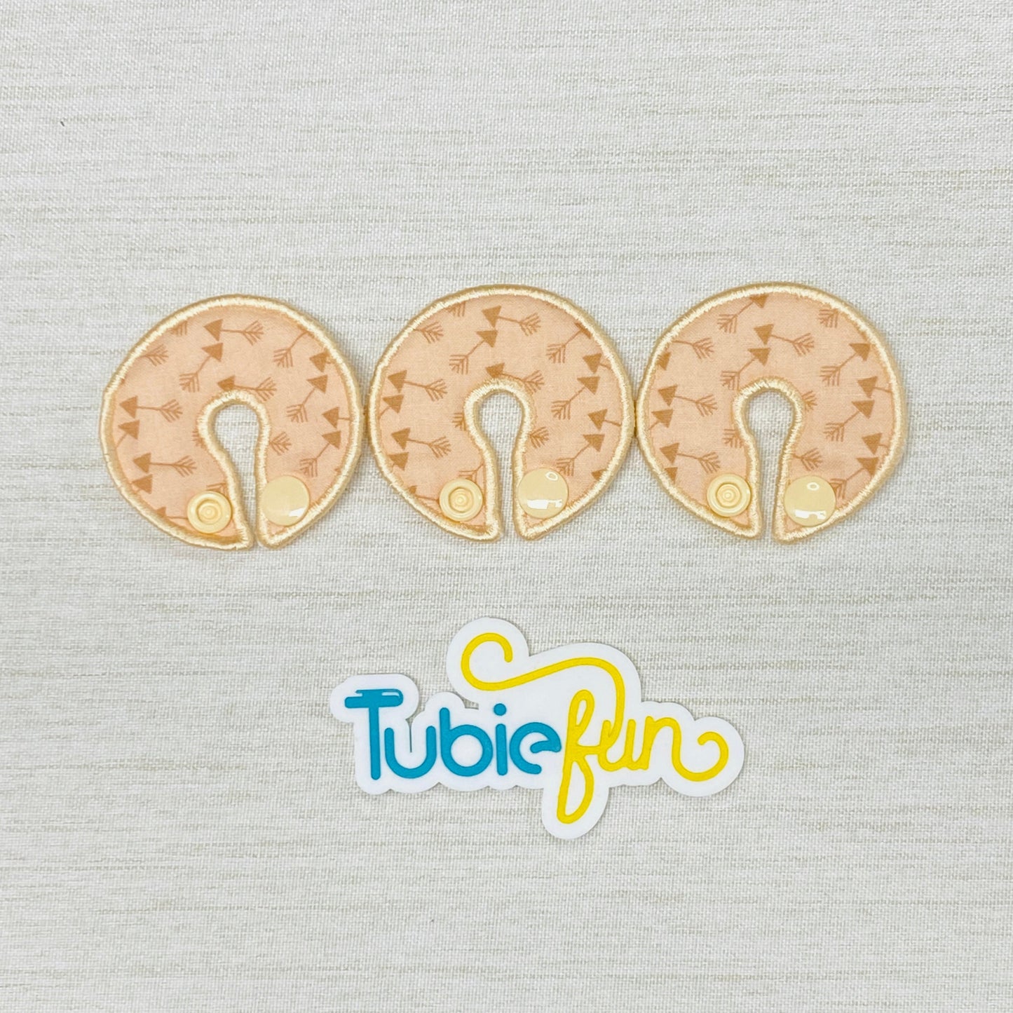 G-Tube Button Pad Cover - Tan Arrows