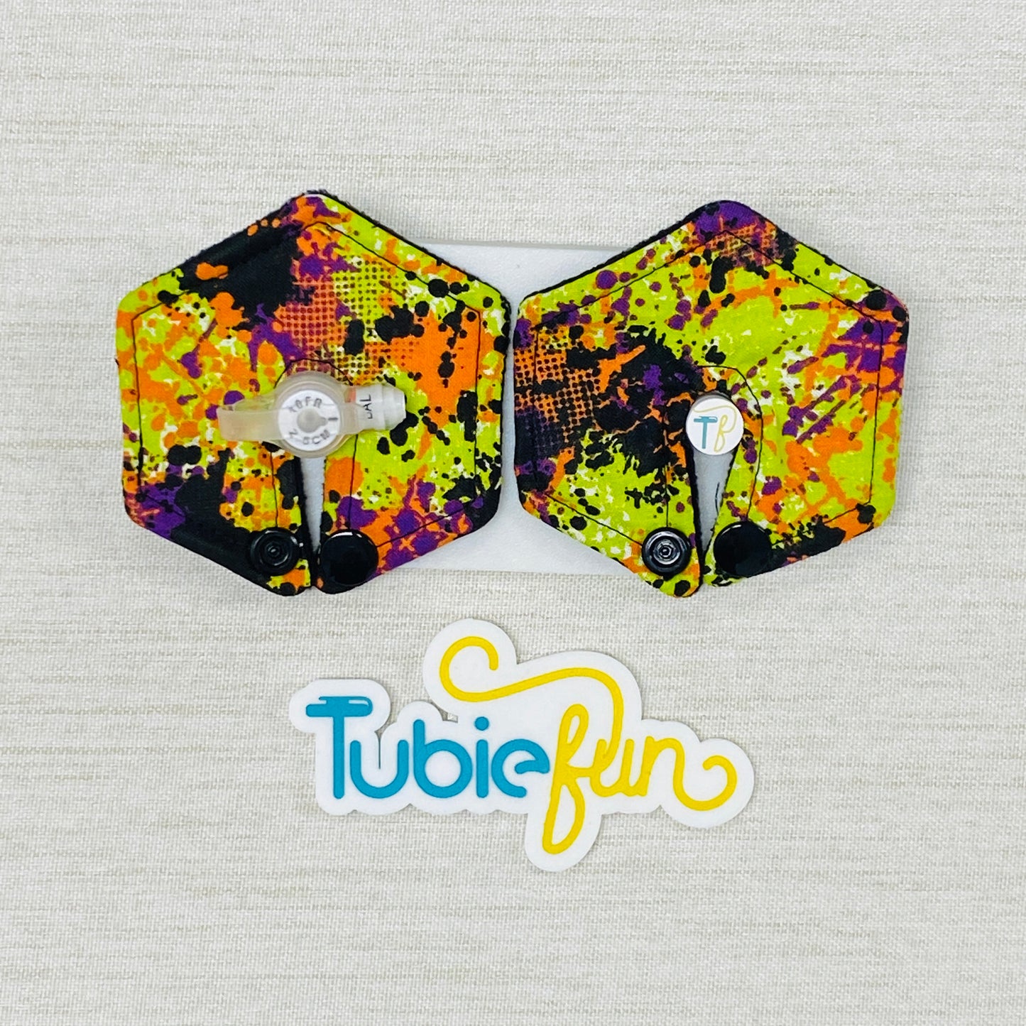 Hexagon G-Tube Button Pad Cover - Graffiti