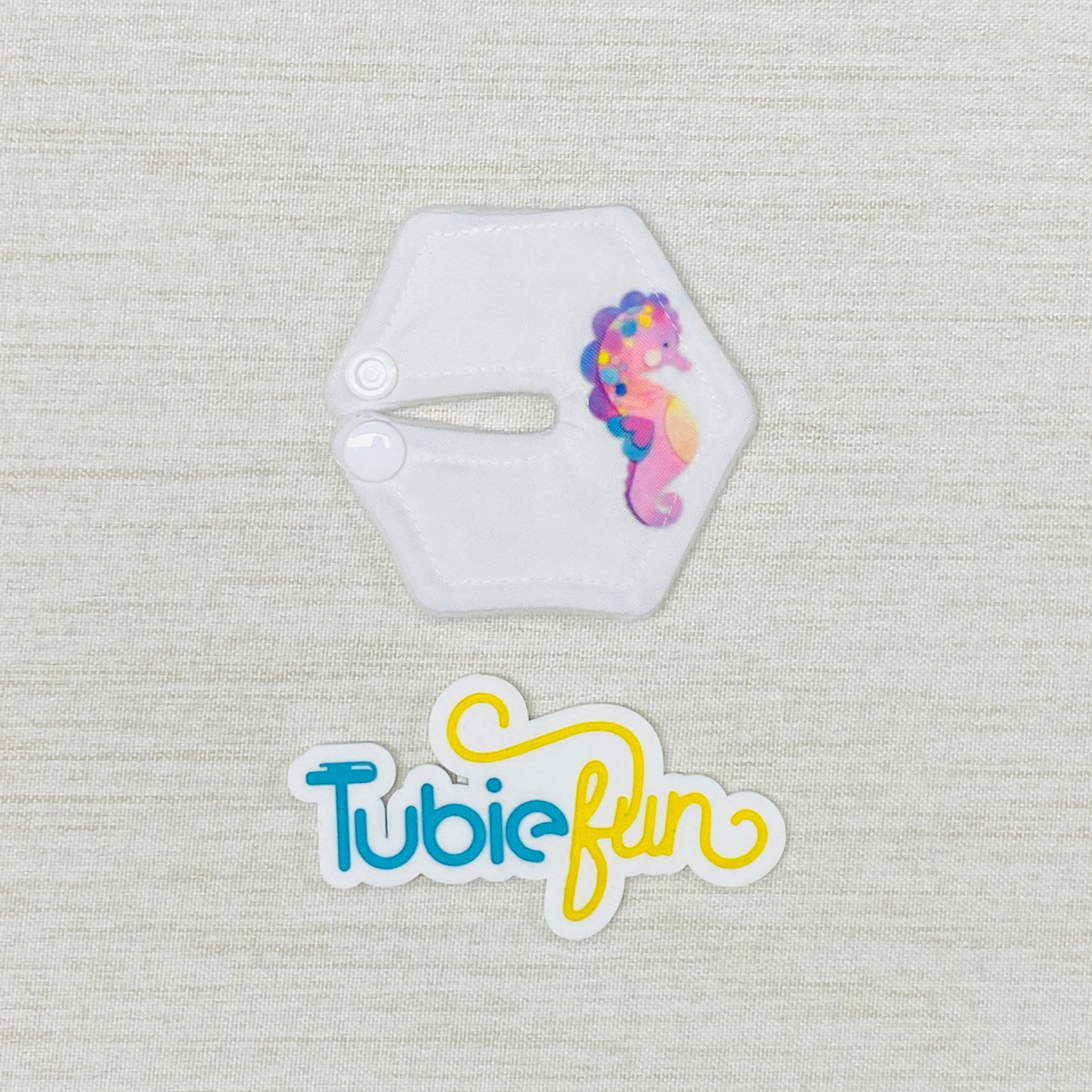 Hexagon G-Tube Button Pad Cover - Kasey Rainbow Stevie