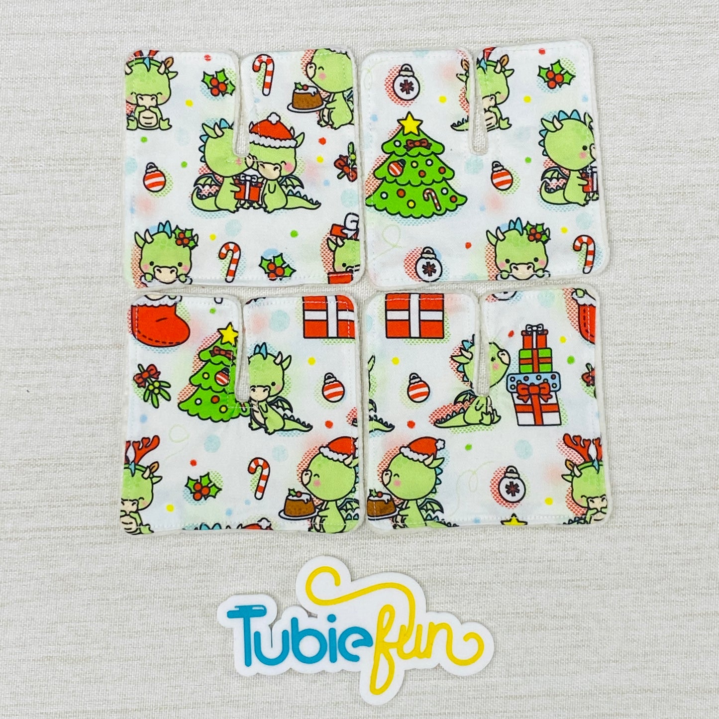 Tracheostomy Pad Cover - Christmas Dinos