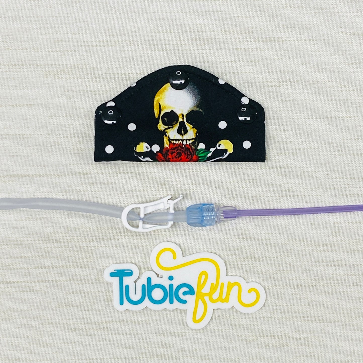 Feeding Tube Mini Connection Cover - Skull