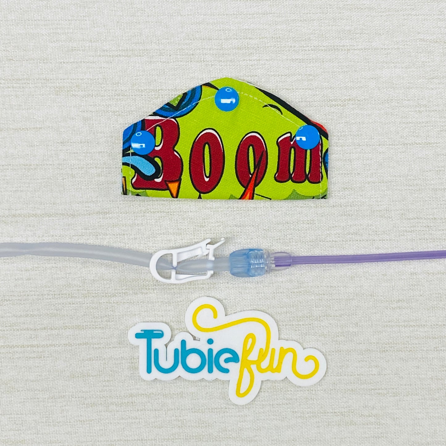 Feeding Tube Mini Connection Cover - Comic Words