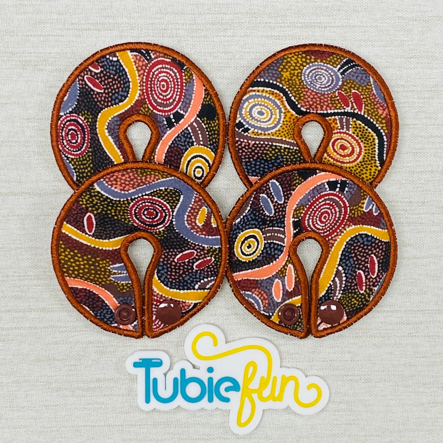 Button Pad Cover Large - Indigenous on Brown