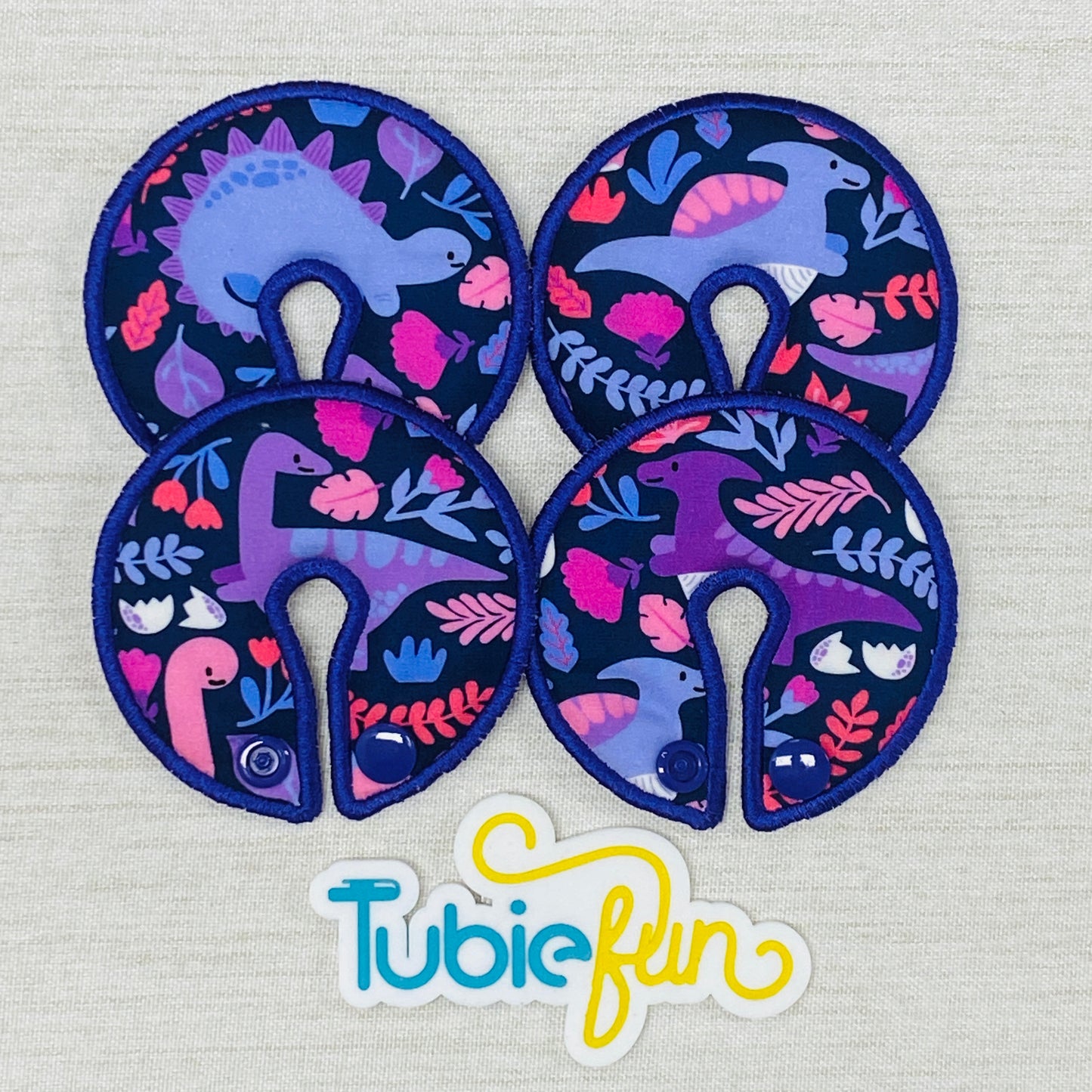 Button Pad Cover Large - Pink and Purple Dinosaurs