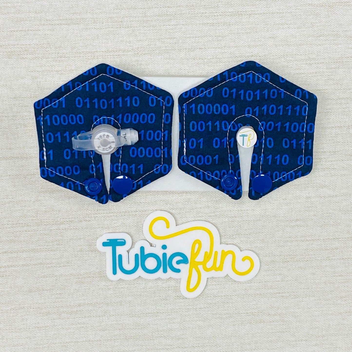 Hexagon G-Tube Button Pad Cover - Computer Code