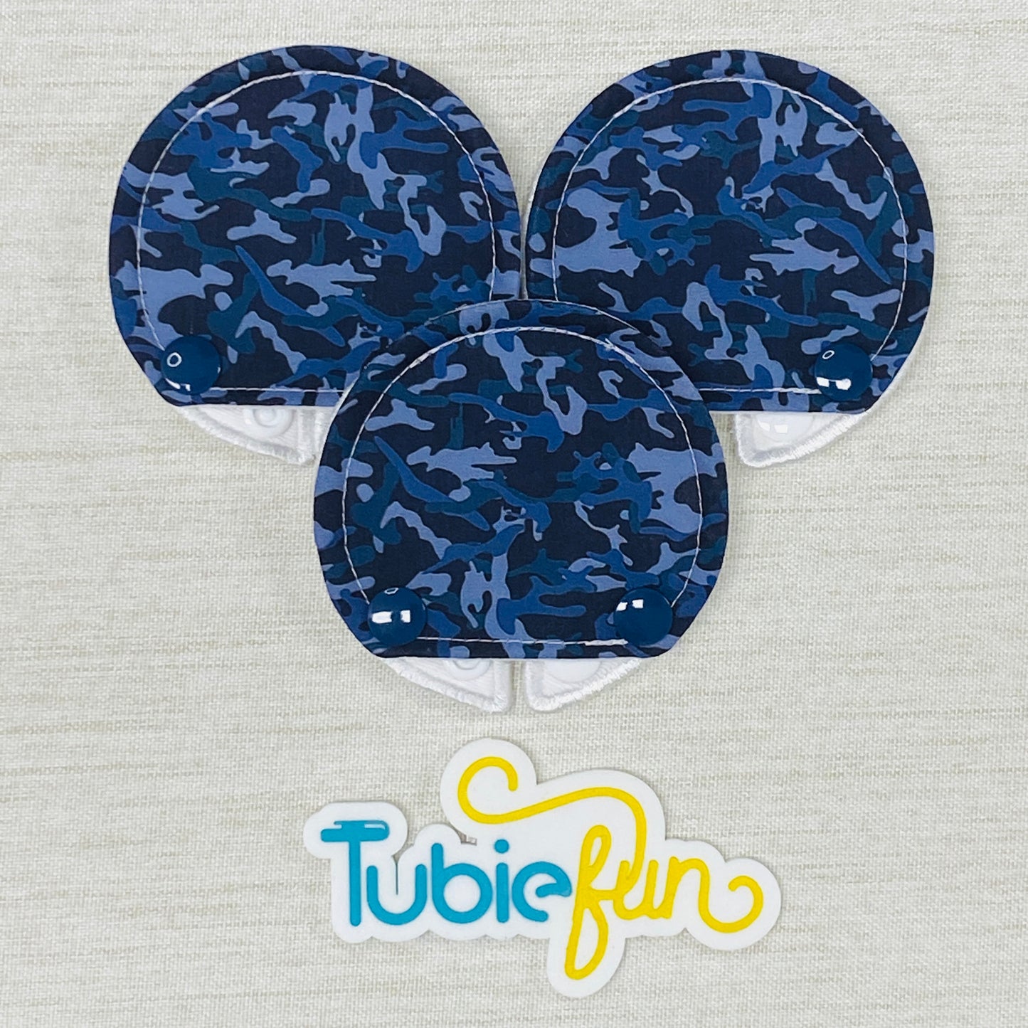 Covered Button Pad - Blue Camo