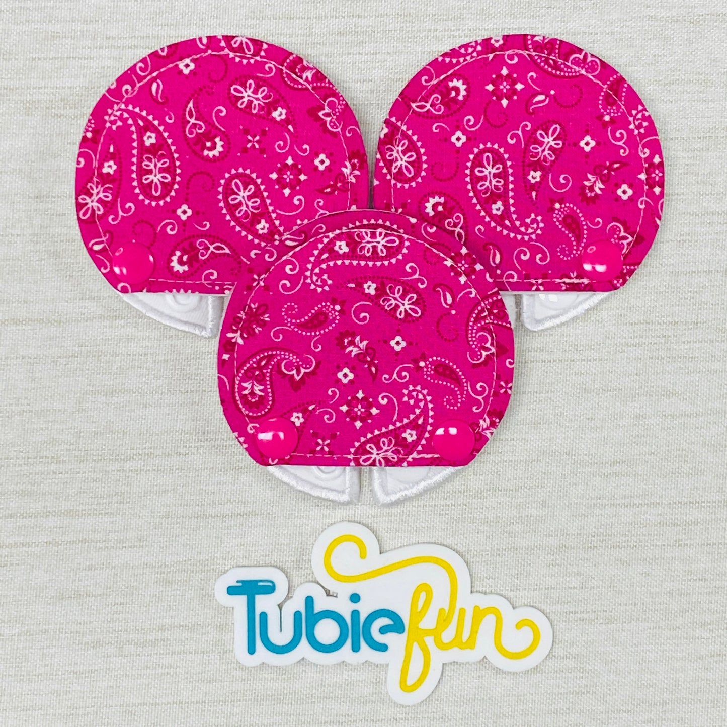 Covered Button Pad - Pink Bandana