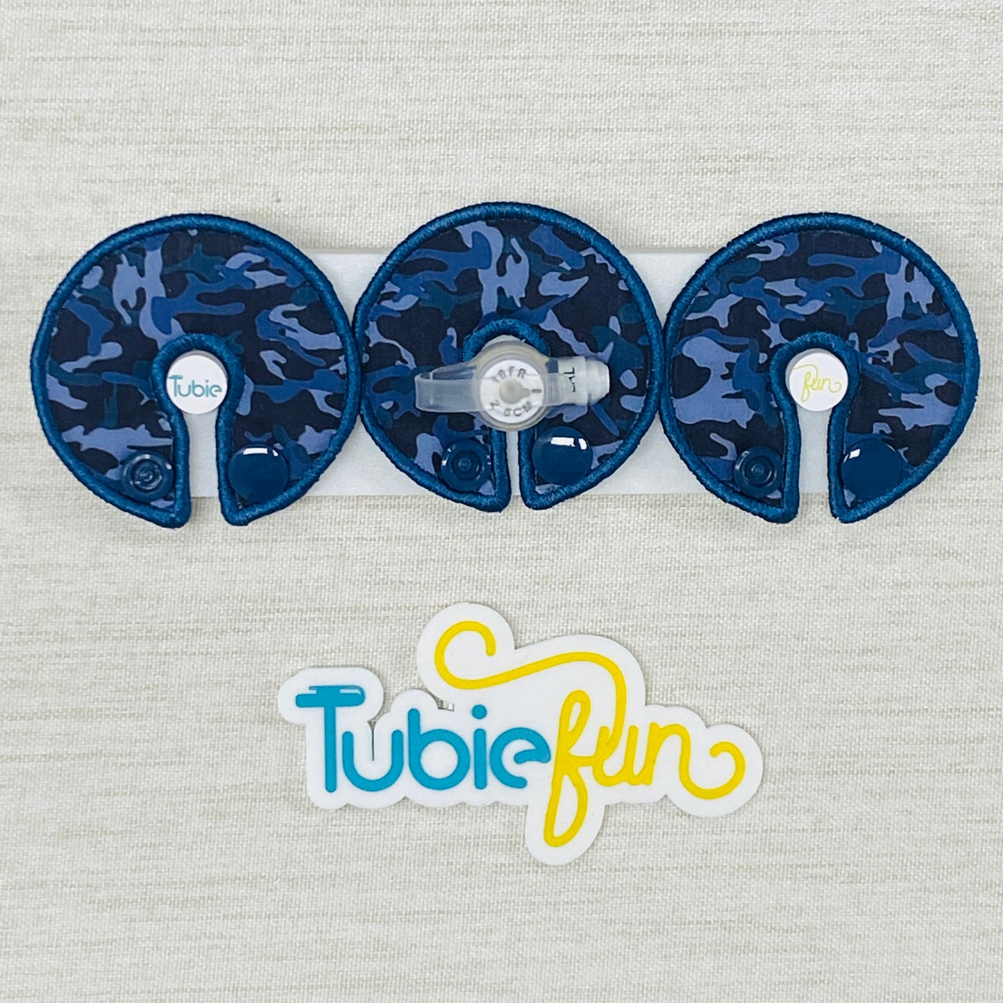G-Tube Button Pad Cover - Blue Camo