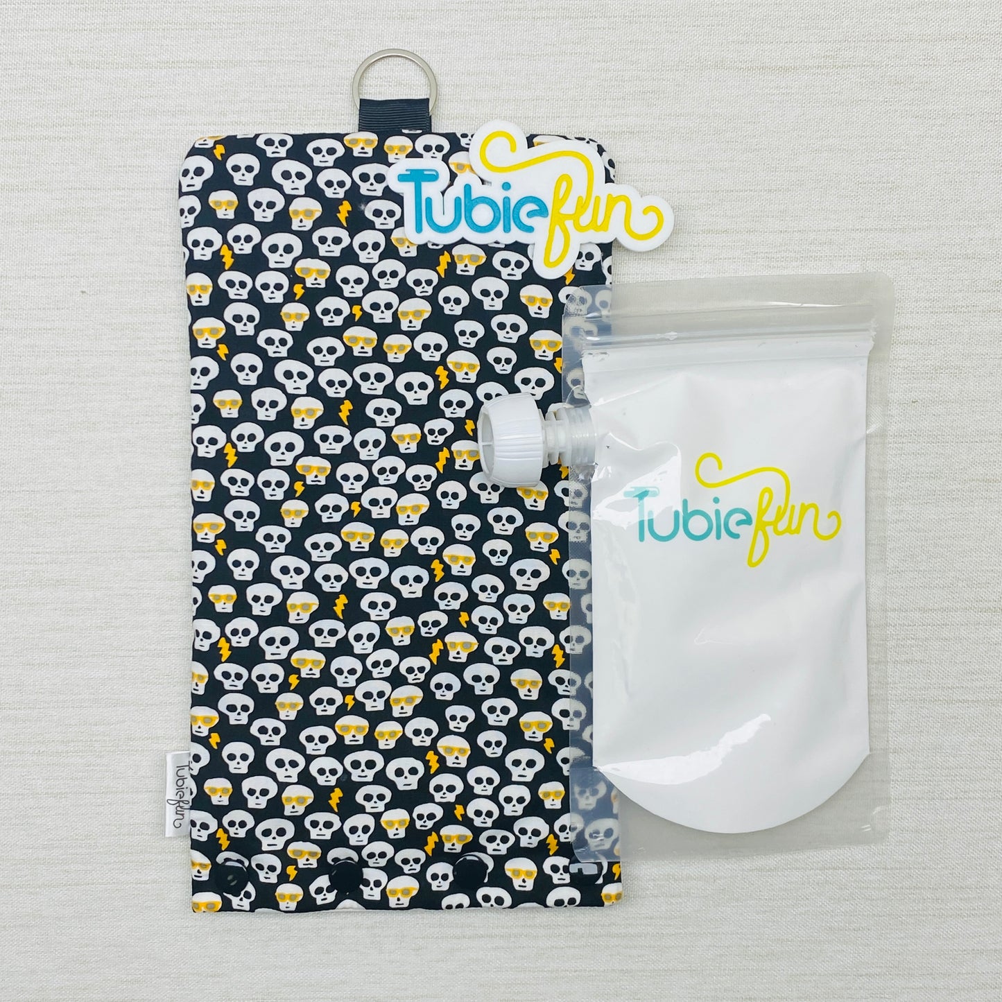 Insulated Milk Bag Suitable for Reusable Pouches - Skulls on Black