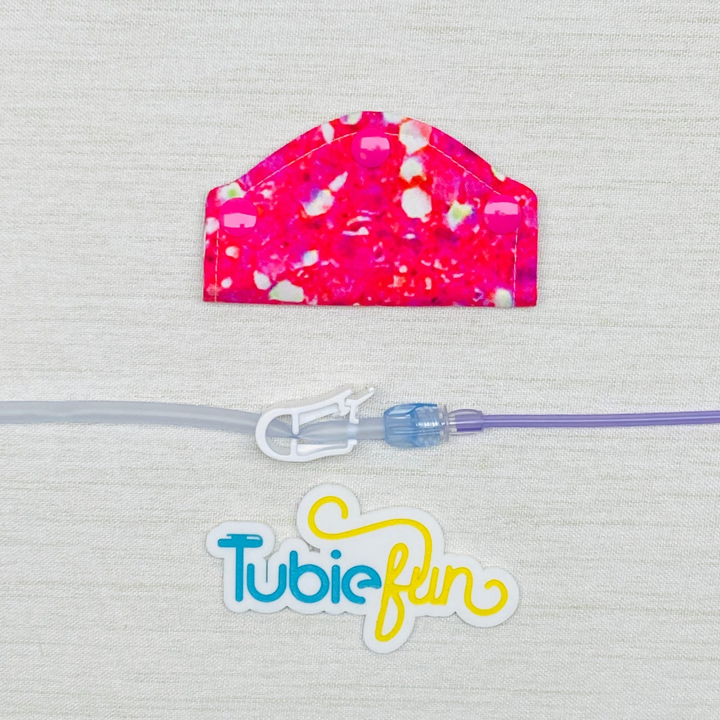 Feeding Tube Mini Connection Cover - Pink Gems