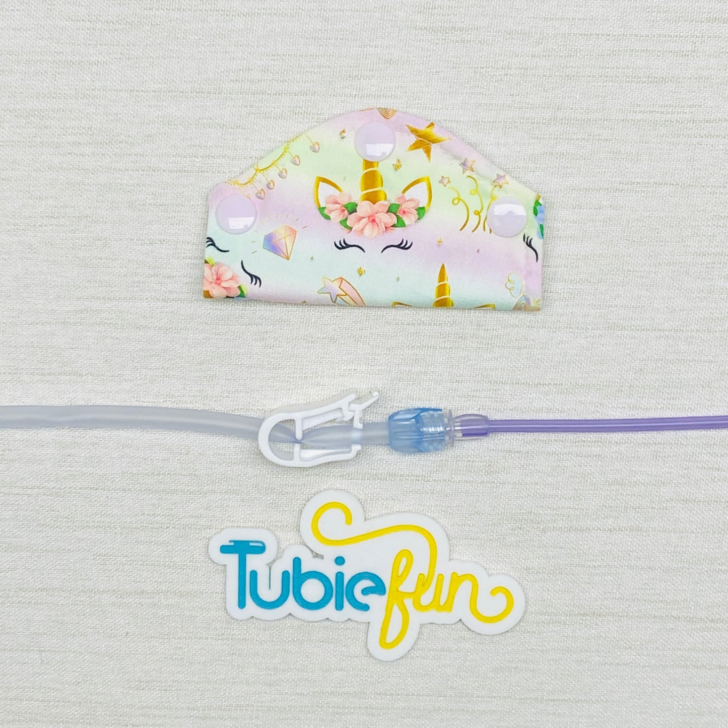 Feeding Tube Mini Connection Cover - Unicorn Face