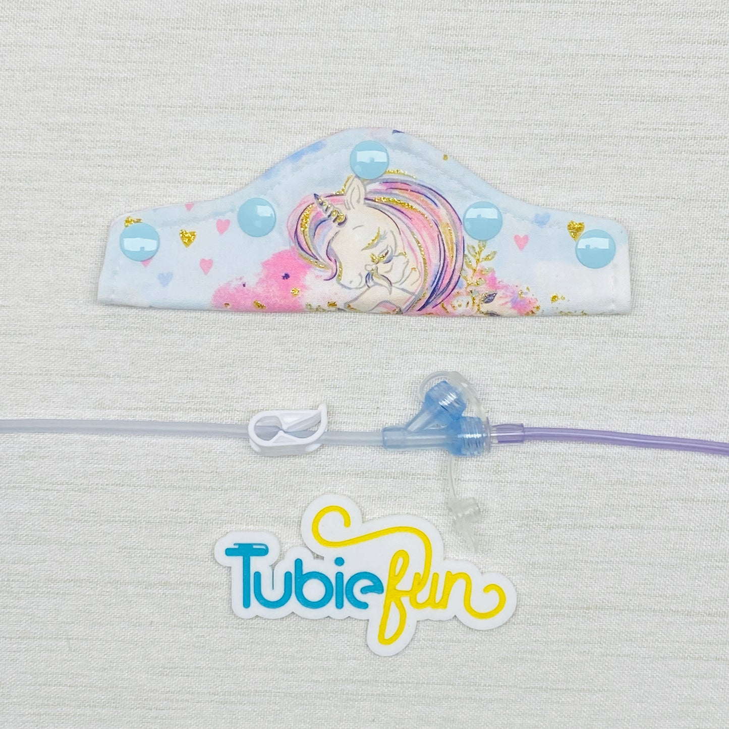 Feeding Tube Connection Cover - Unicorn with Glitter