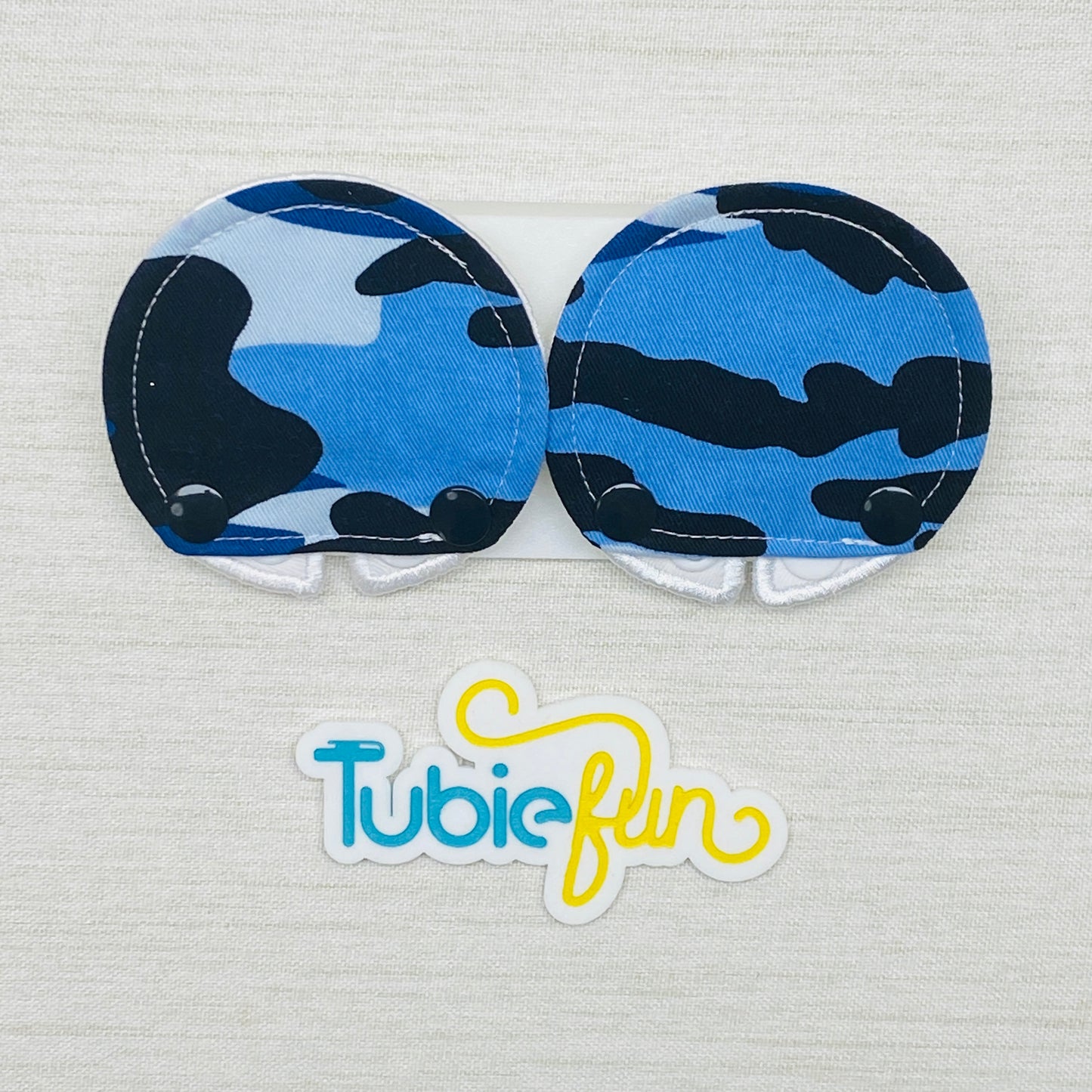 Covered Button Pad - Blue Camo