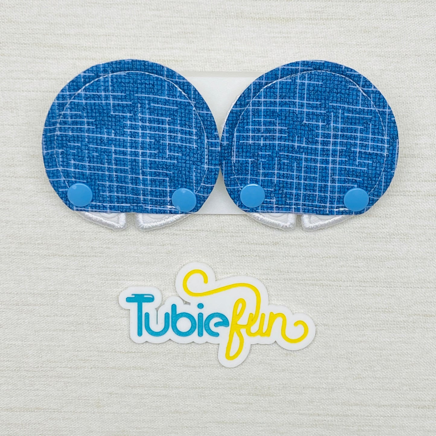 Covered Button Pad - Blue Check 4