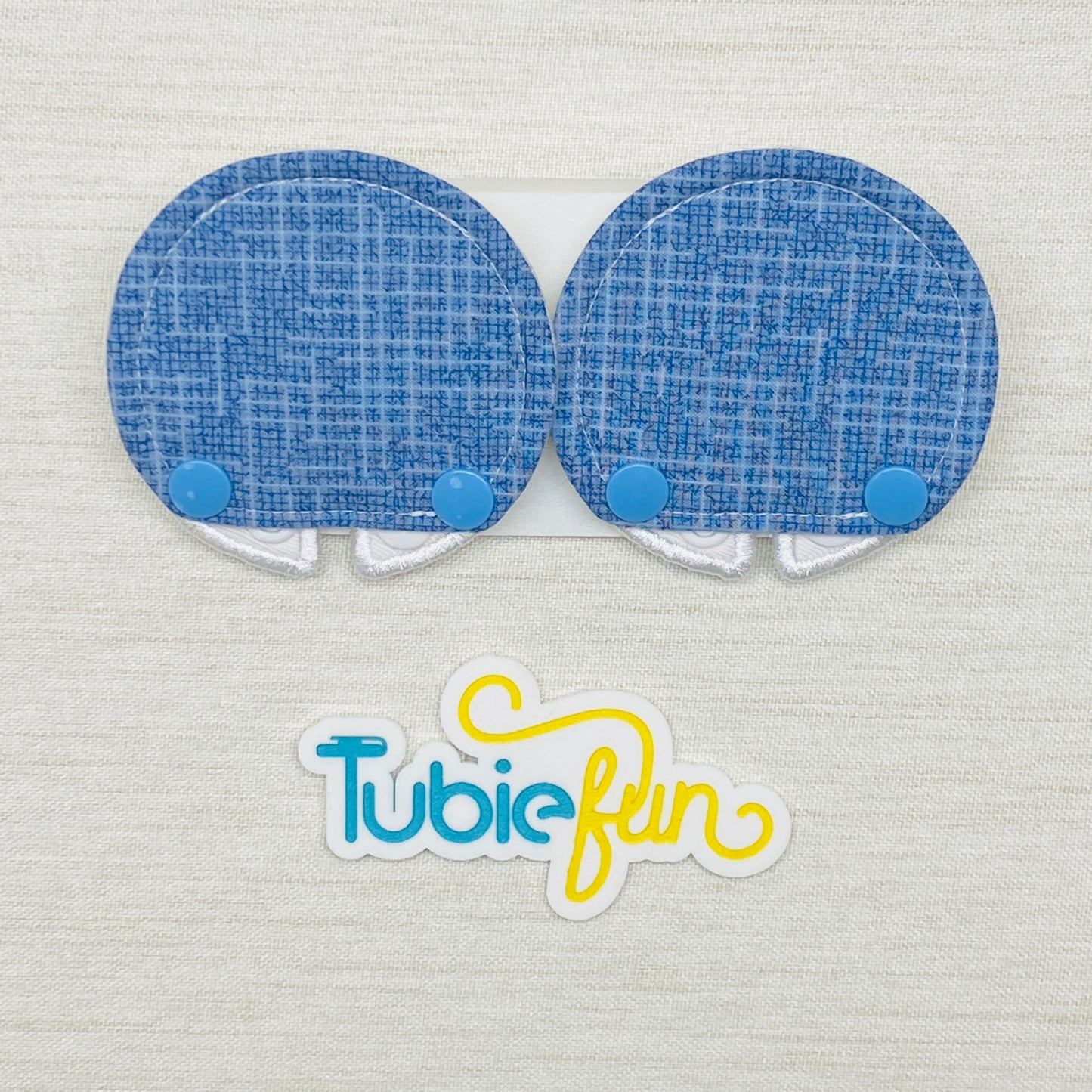 Covered Button Pad - Blue Check 3