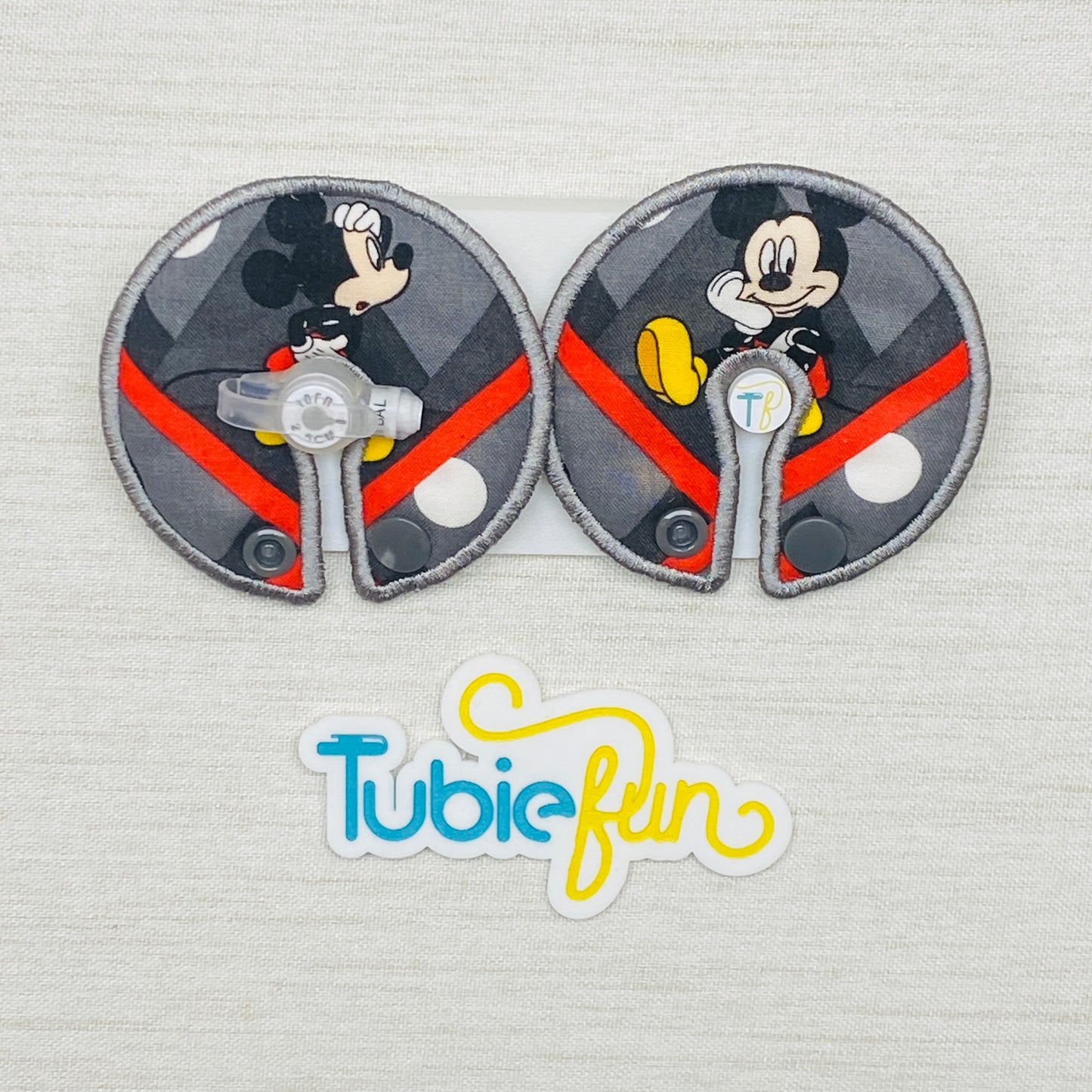 Button Pad Cover Large - Mouse on Grey