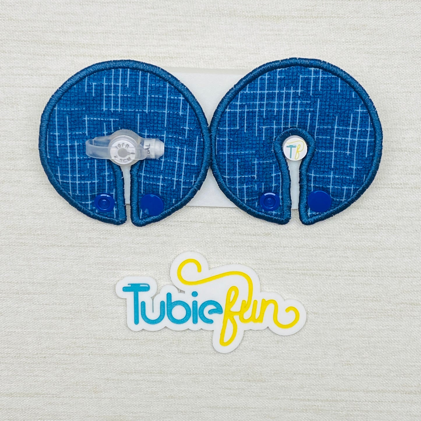 Button Pad Cover Large - Blue Check 3