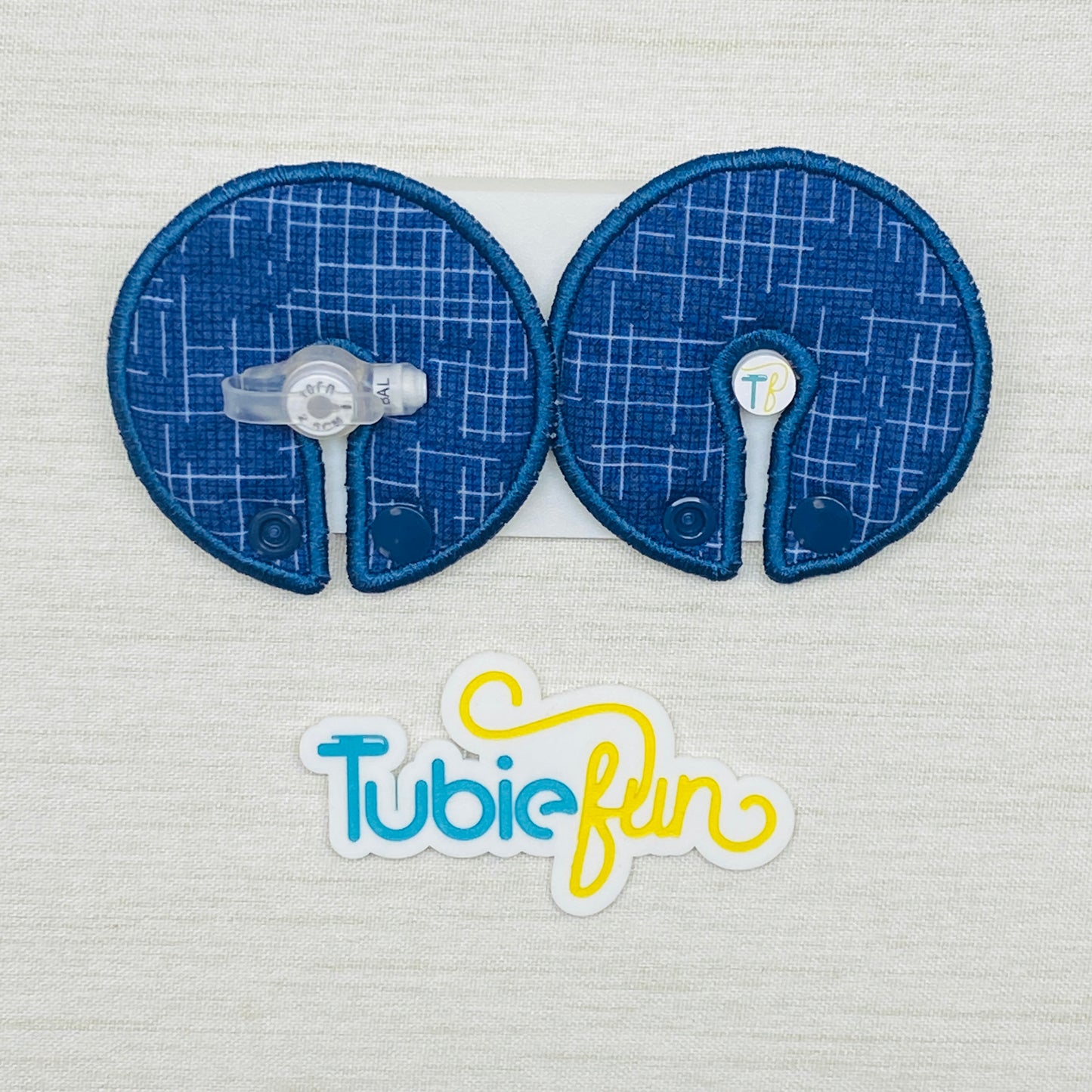 Button Pad Cover Large - Blue Check 2