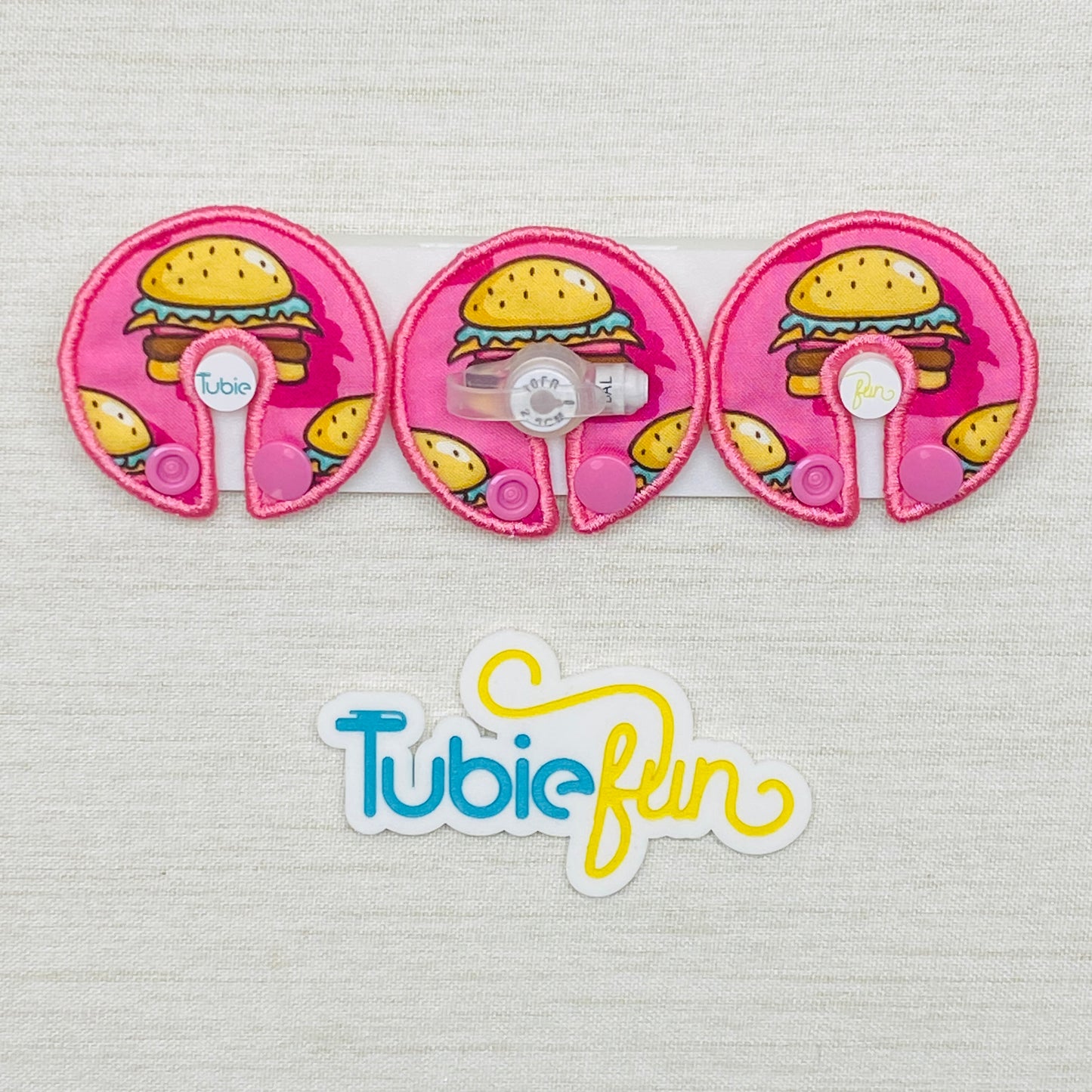 G-Tube Button Pad Cover - Burgers