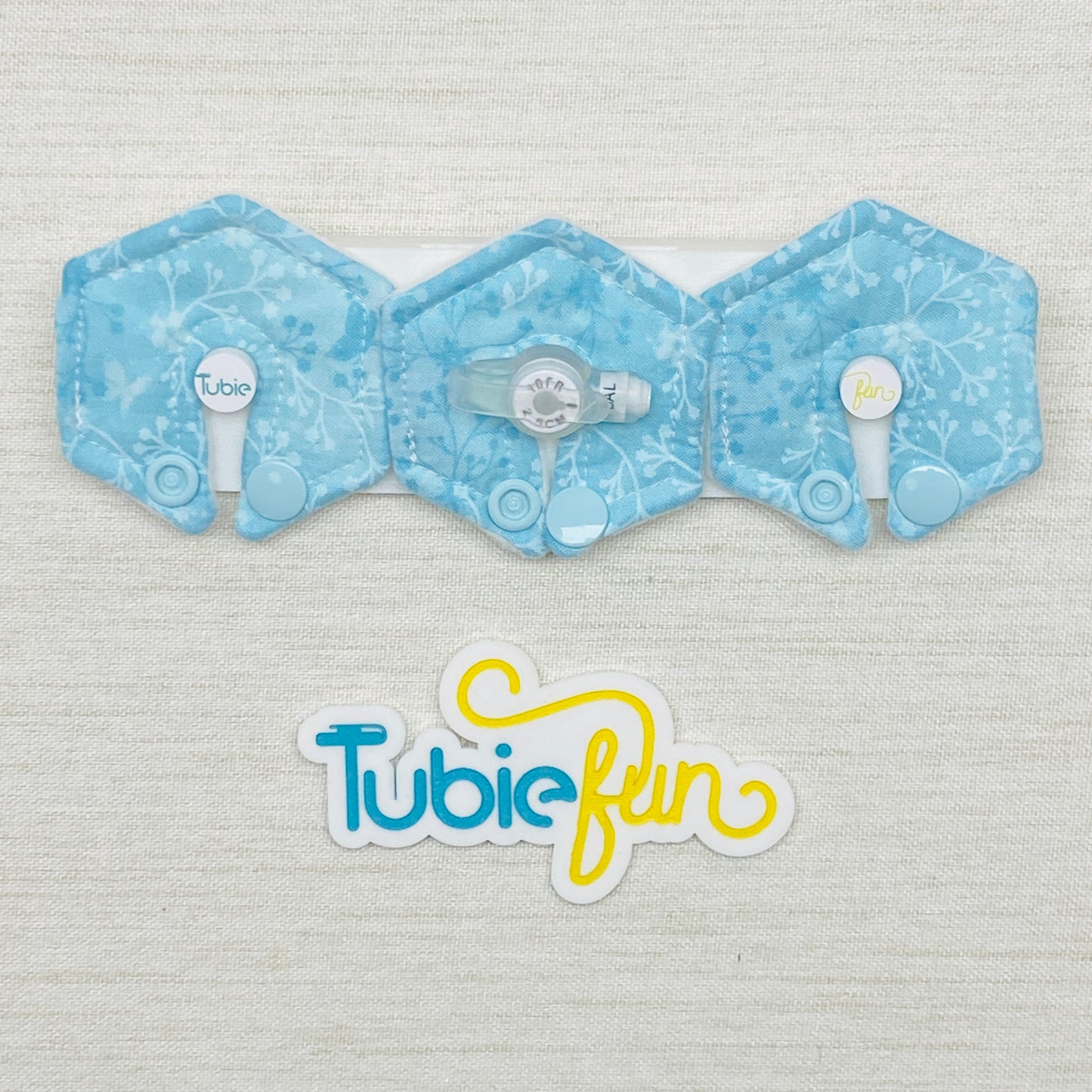 Mini Hexagon G-Tube Button Pad Cover - Blue Vines