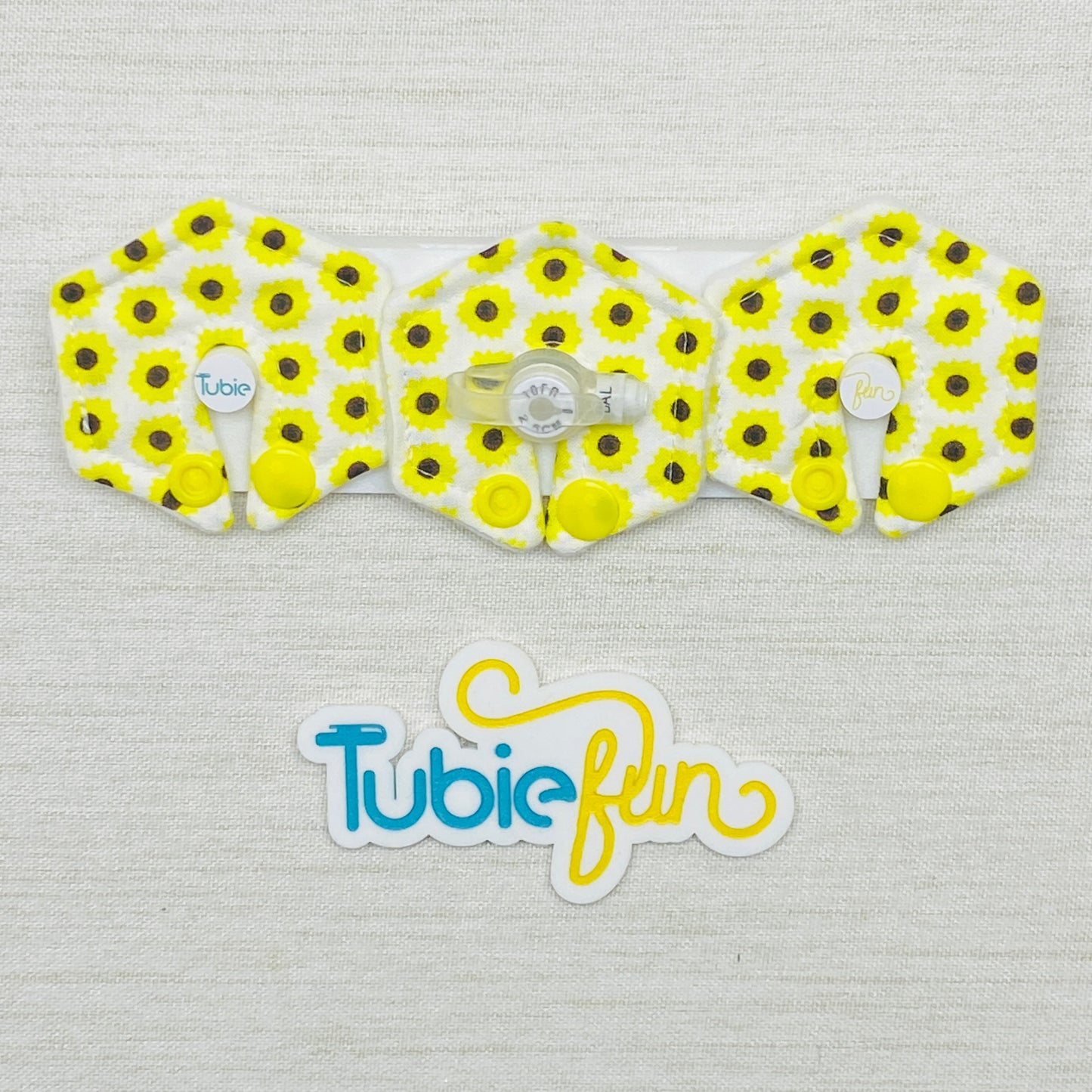 Mini Hexagon G-Tube Button Pad Cover - Mini Sunflowers