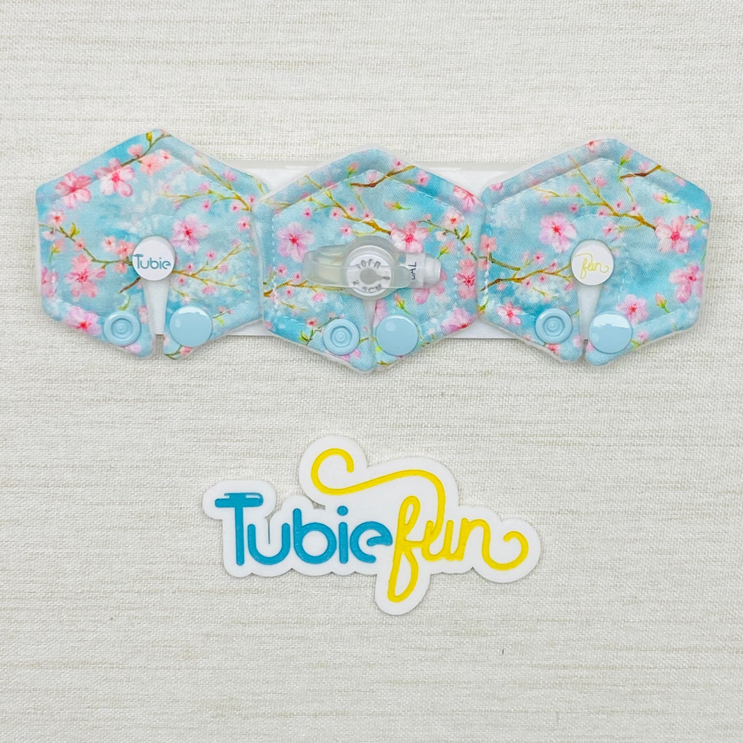 Mini Hexagon G-Tube Button Pad Cover - Cherry Blossoms