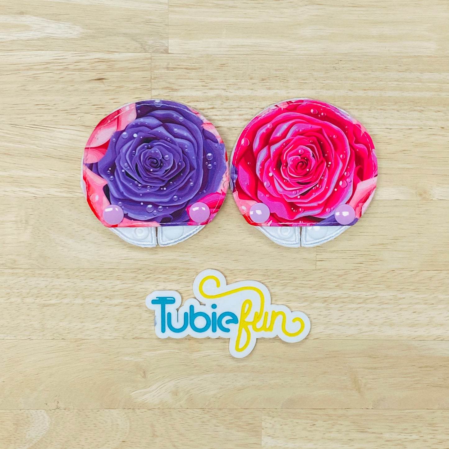 Covered Chait Button Pad Covers - Roses