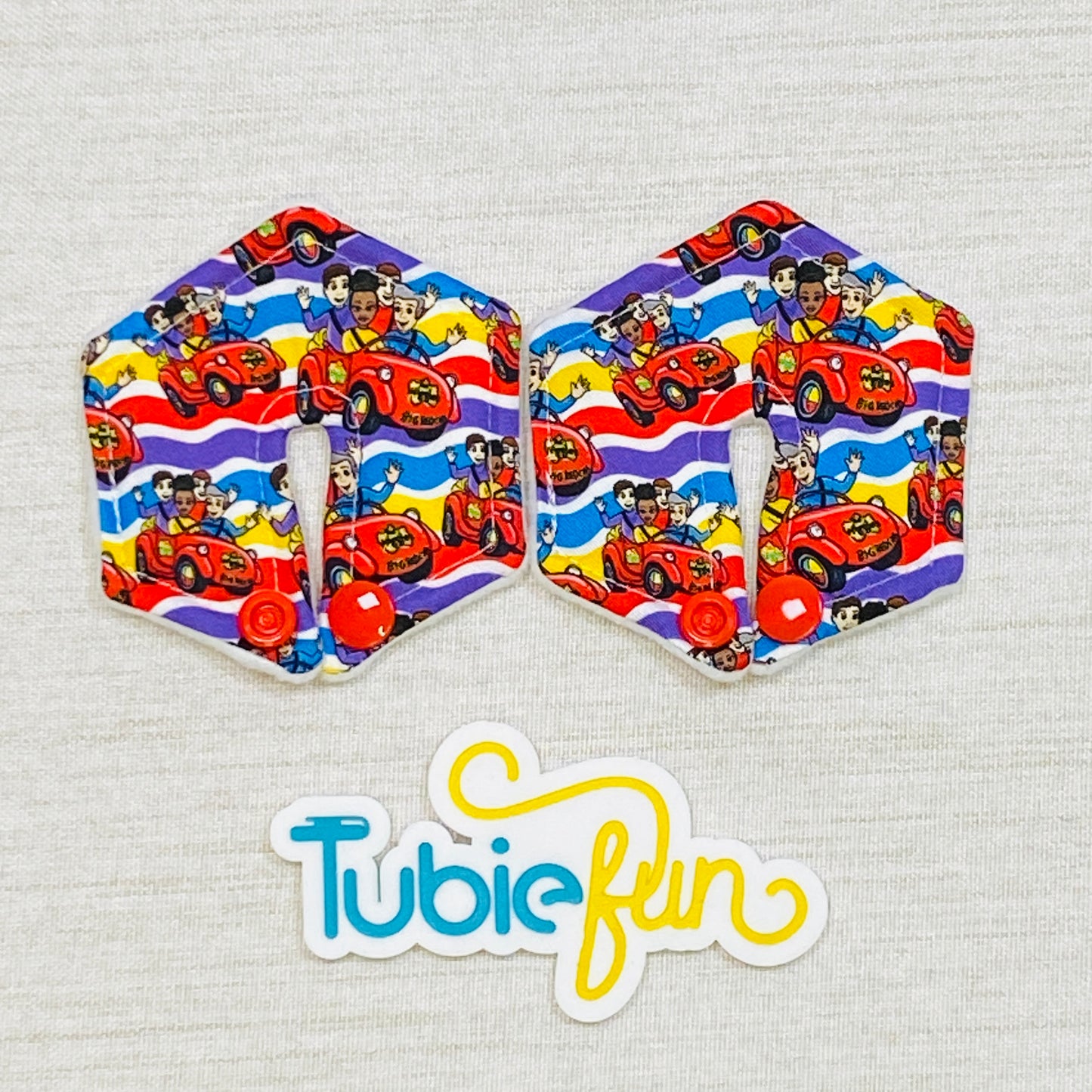Hexagon G-Tube Button Pad Cover - Wiggly