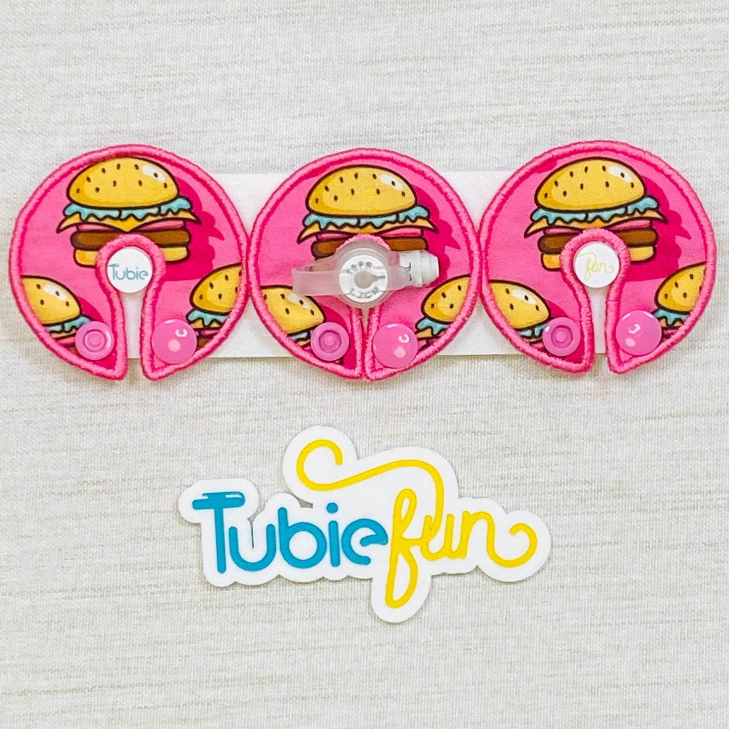 G-Tube Button Pad Cover - Burgers