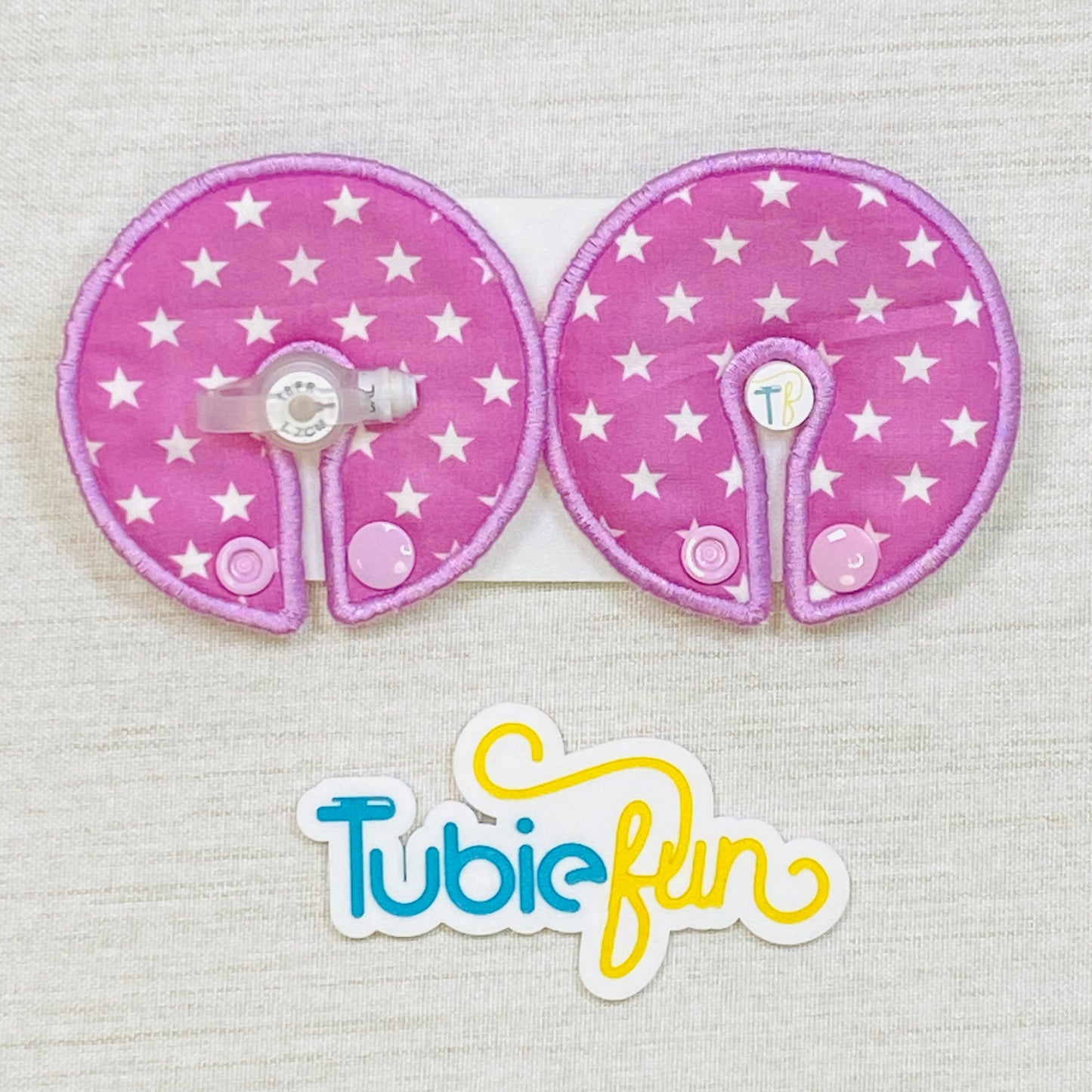 Button Pad Cover Large - White Stars on Purple